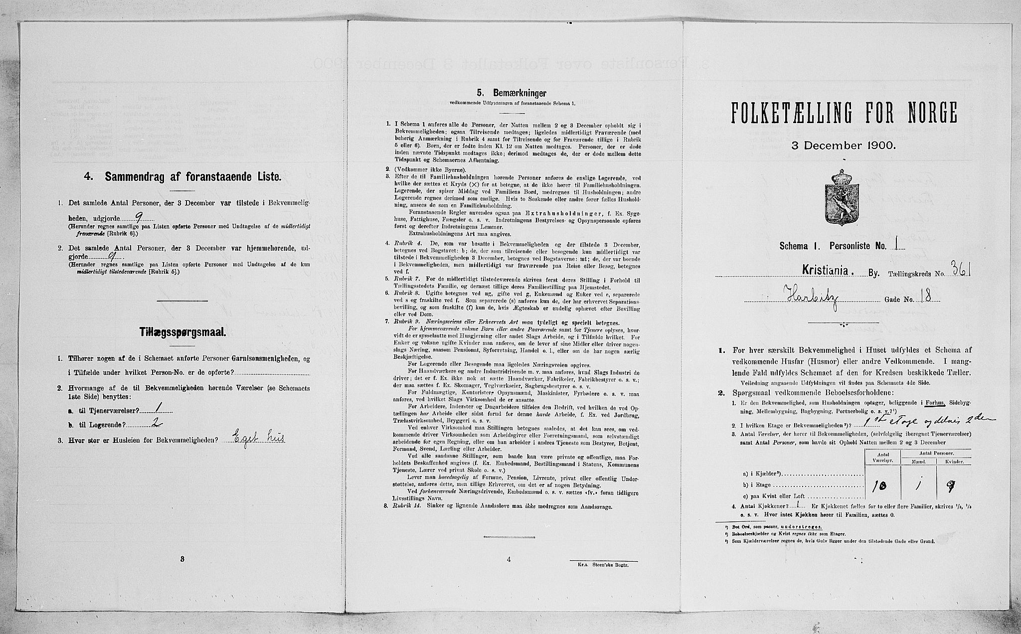 SAO, Folketelling 1900 for 0301 Kristiania kjøpstad, 1900, s. 33104
