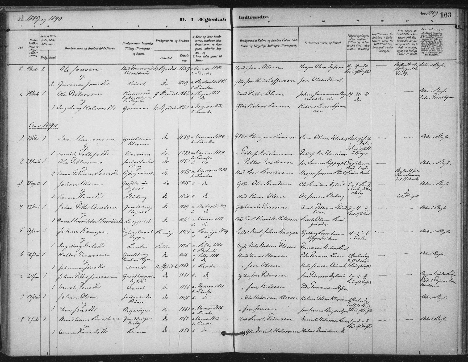 Ministerialprotokoller, klokkerbøker og fødselsregistre - Nord-Trøndelag, SAT/A-1458/710/L0095: Ministerialbok nr. 710A01, 1880-1914, s. 163