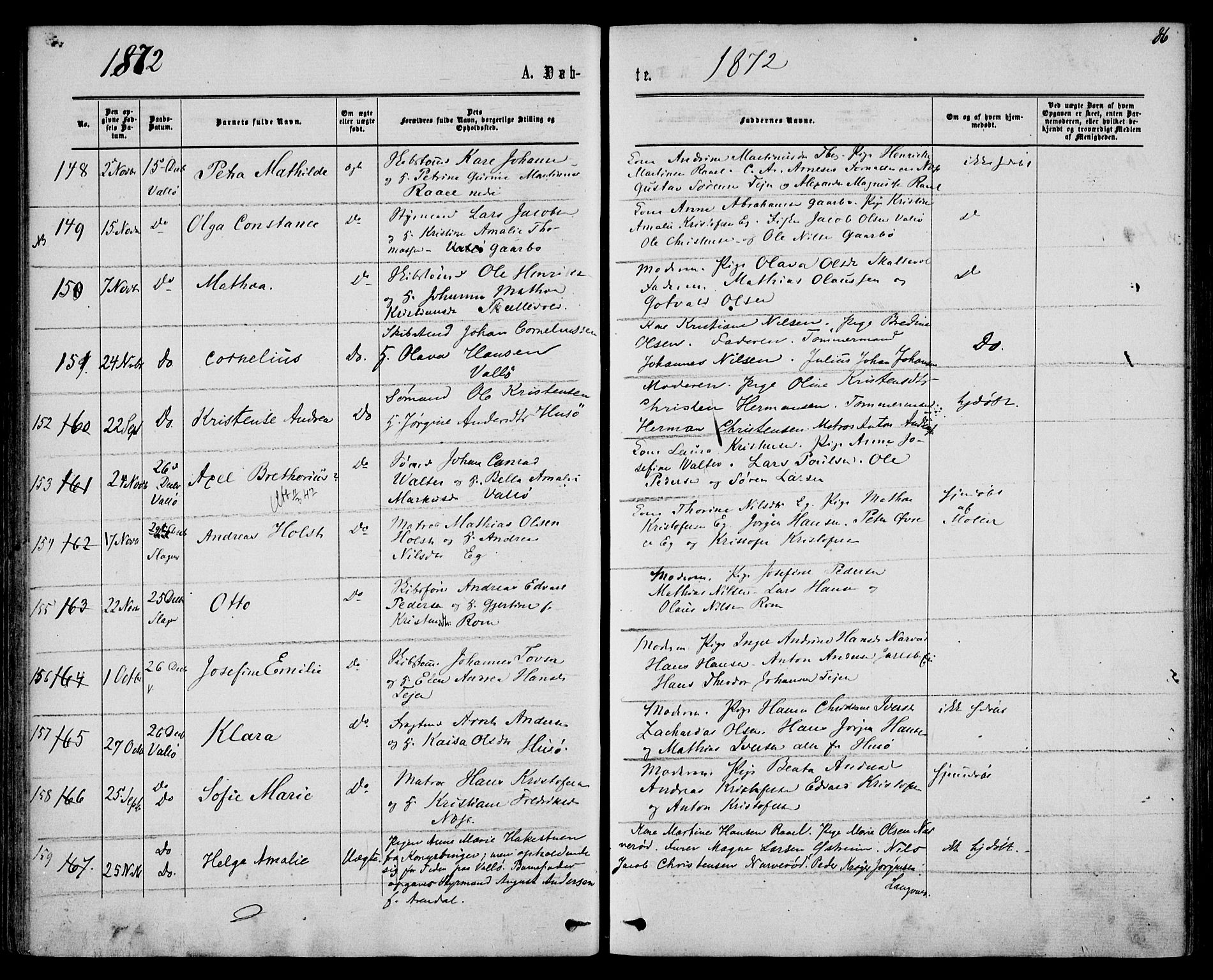 Sem kirkebøker, AV/SAKO-A-5/F/Fa/L0008: Ministerialbok nr. I 8, 1866-1873, s. 86