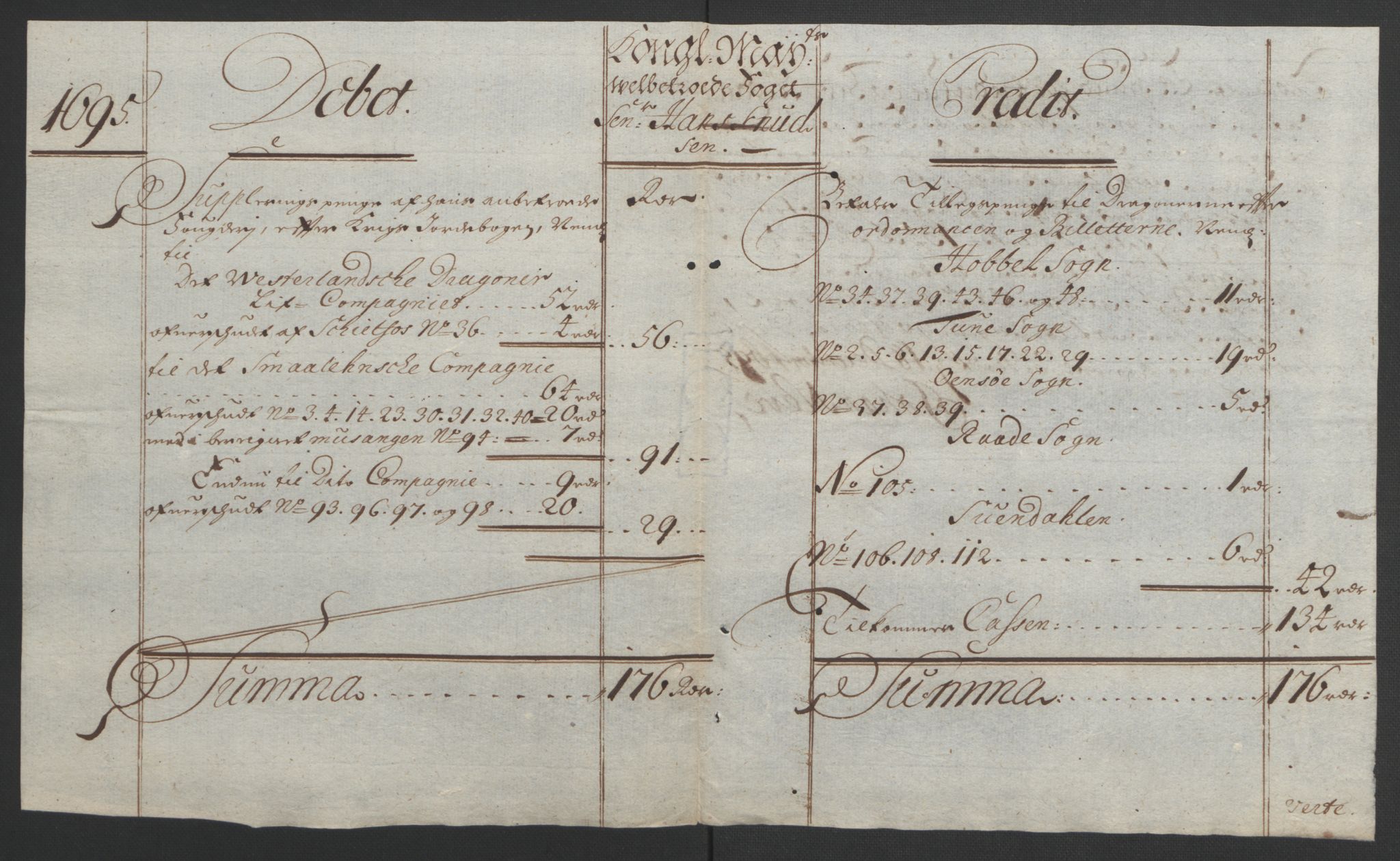 Rentekammeret inntil 1814, Reviderte regnskaper, Fogderegnskap, AV/RA-EA-4092/R04/L0122: Fogderegnskap Moss, Onsøy, Tune, Veme og Åbygge, 1695, s. 356
