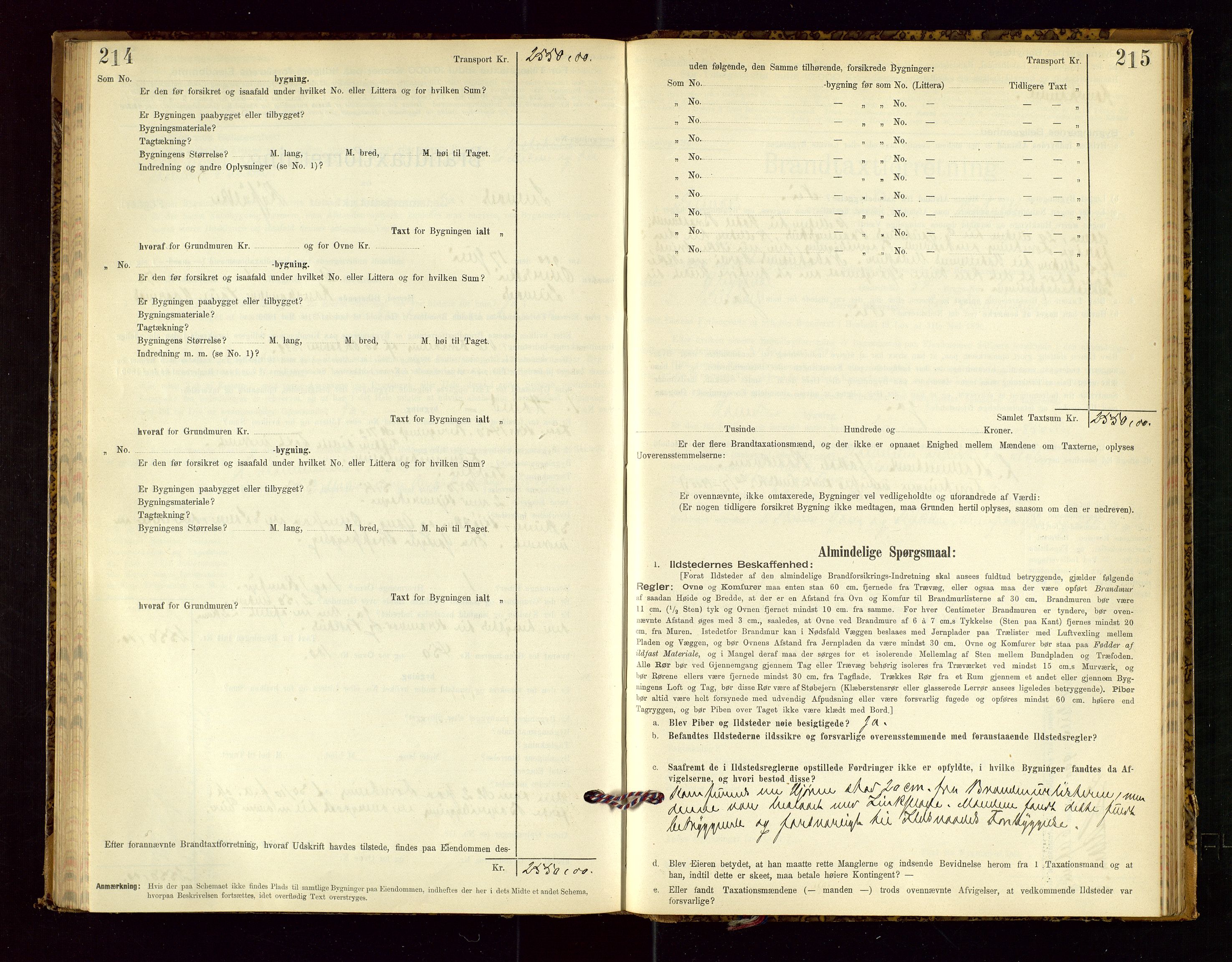 Suldal lensmannskontor, AV/SAST-A-100419/Gob/L0001: "Brandtaxationsprotokol", 1894-1923, s. 214-215