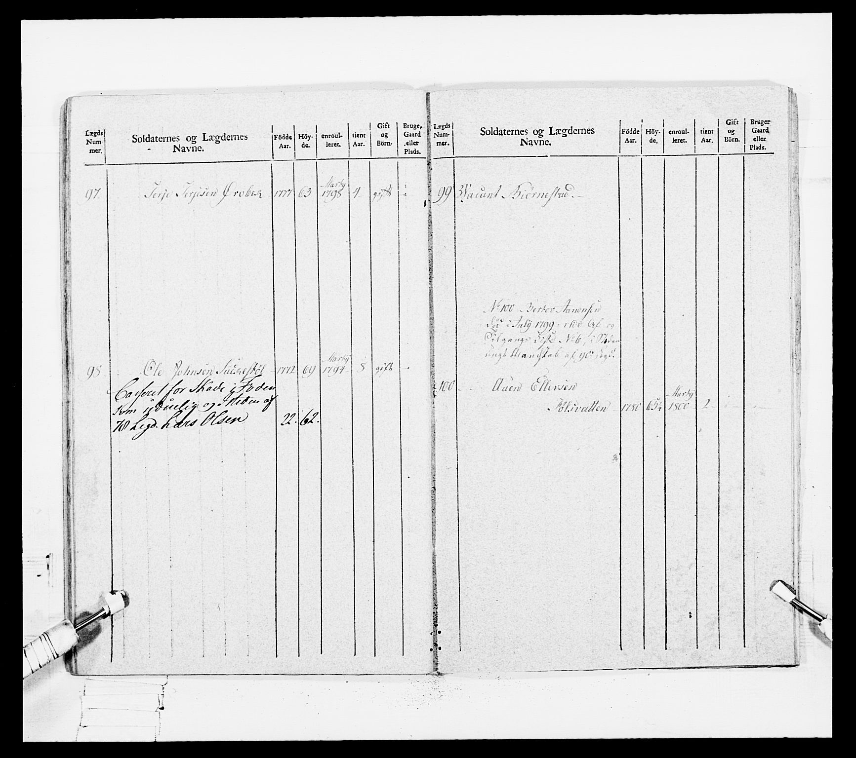 Generalitets- og kommissariatskollegiet, Det kongelige norske kommissariatskollegium, AV/RA-EA-5420/E/Eh/L0108: Vesterlenske nasjonale infanteriregiment, 1791-1802, s. 525