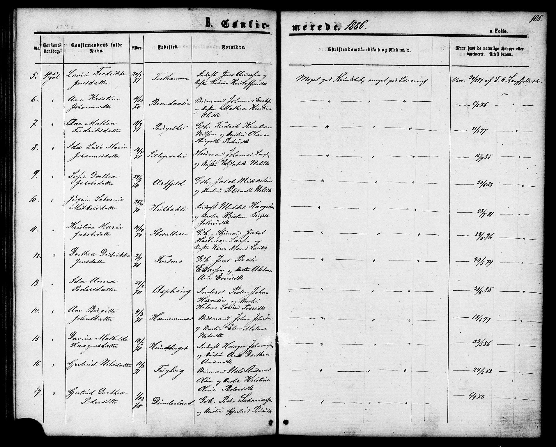 Ministerialprotokoller, klokkerbøker og fødselsregistre - Nordland, AV/SAT-A-1459/827/L0394: Ministerialbok nr. 827A06, 1865-1886, s. 105