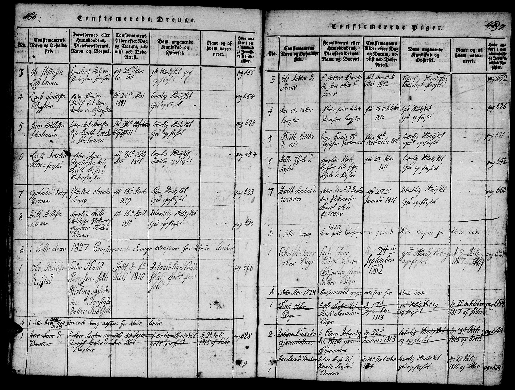 Ministerialprotokoller, klokkerbøker og fødselsregistre - Møre og Romsdal, SAT/A-1454/539/L0535: Klokkerbok nr. 539C01, 1818-1842, s. 456-457