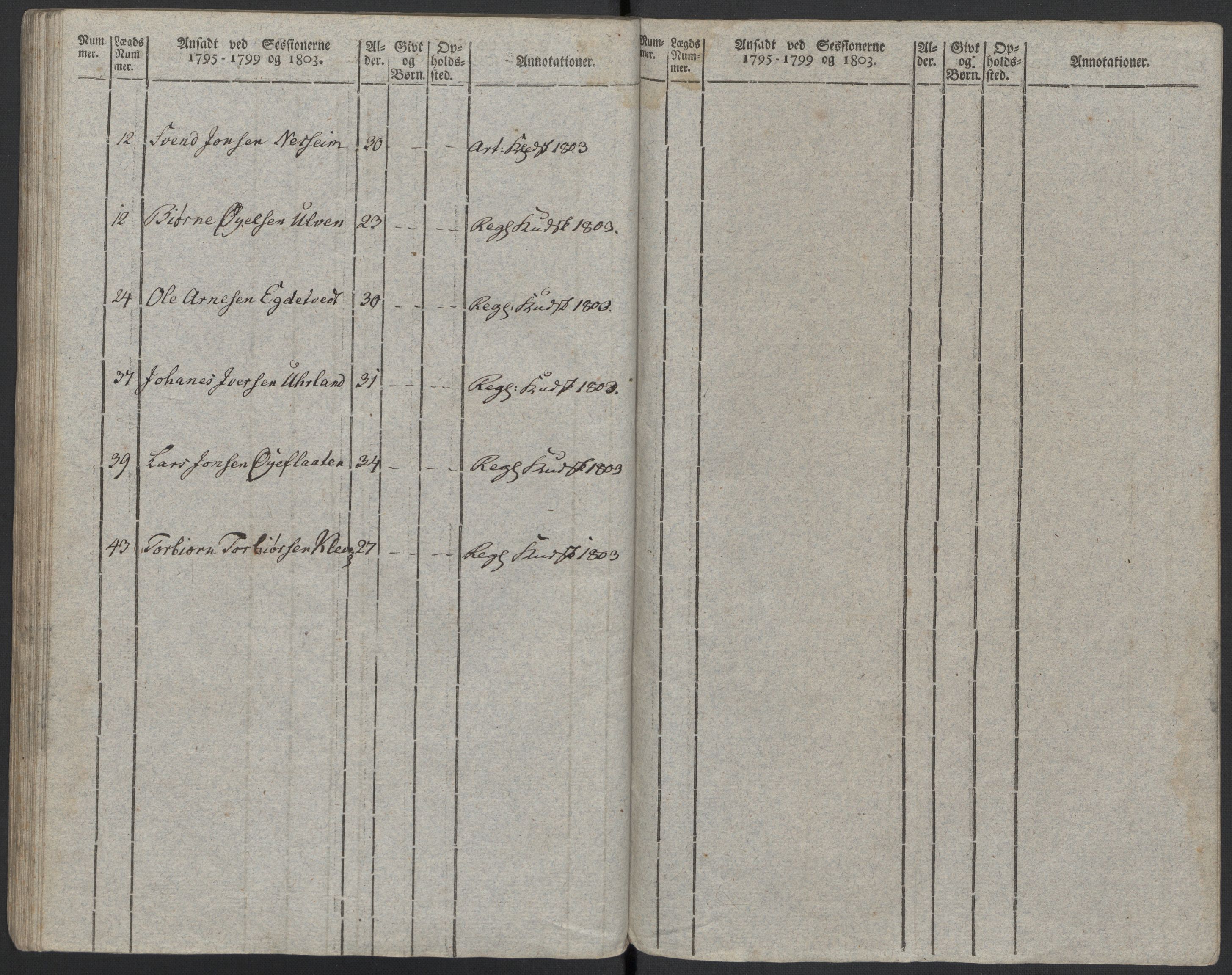 Generalitets- og kommissariatskollegiet, Det kongelige norske kommissariatskollegium, AV/RA-EA-5420/E/Eh/L0097: Bergenhusiske nasjonale infanteriregiment, 1803-1807, s. 44
