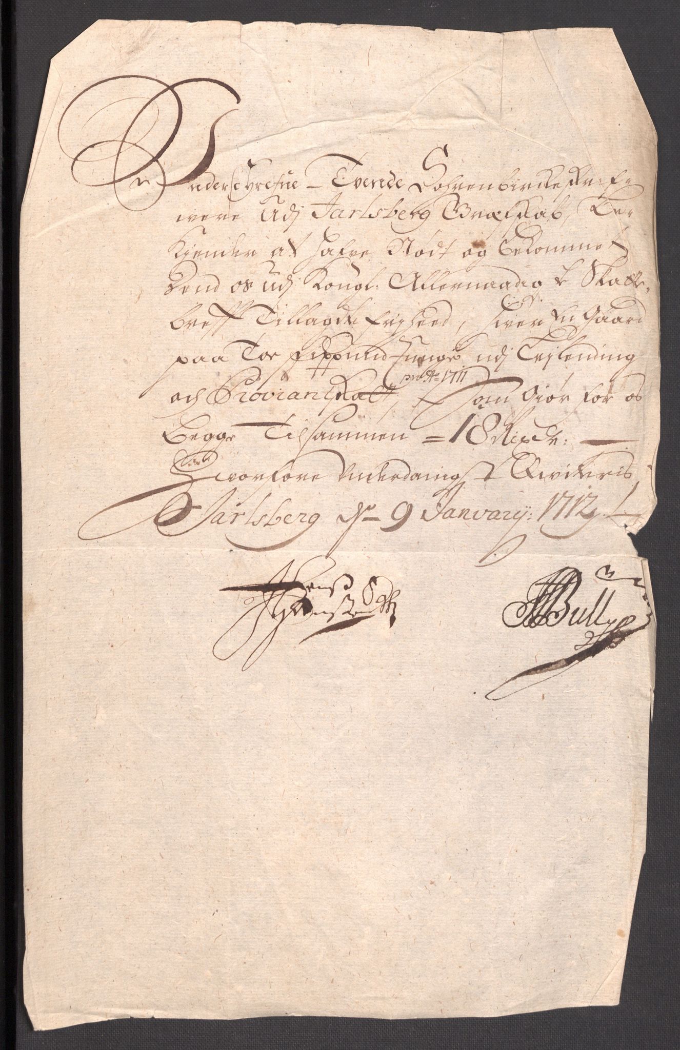 Rentekammeret inntil 1814, Reviderte regnskaper, Fogderegnskap, RA/EA-4092/R32/L1876: Fogderegnskap Jarlsberg grevskap, 1711, s. 442