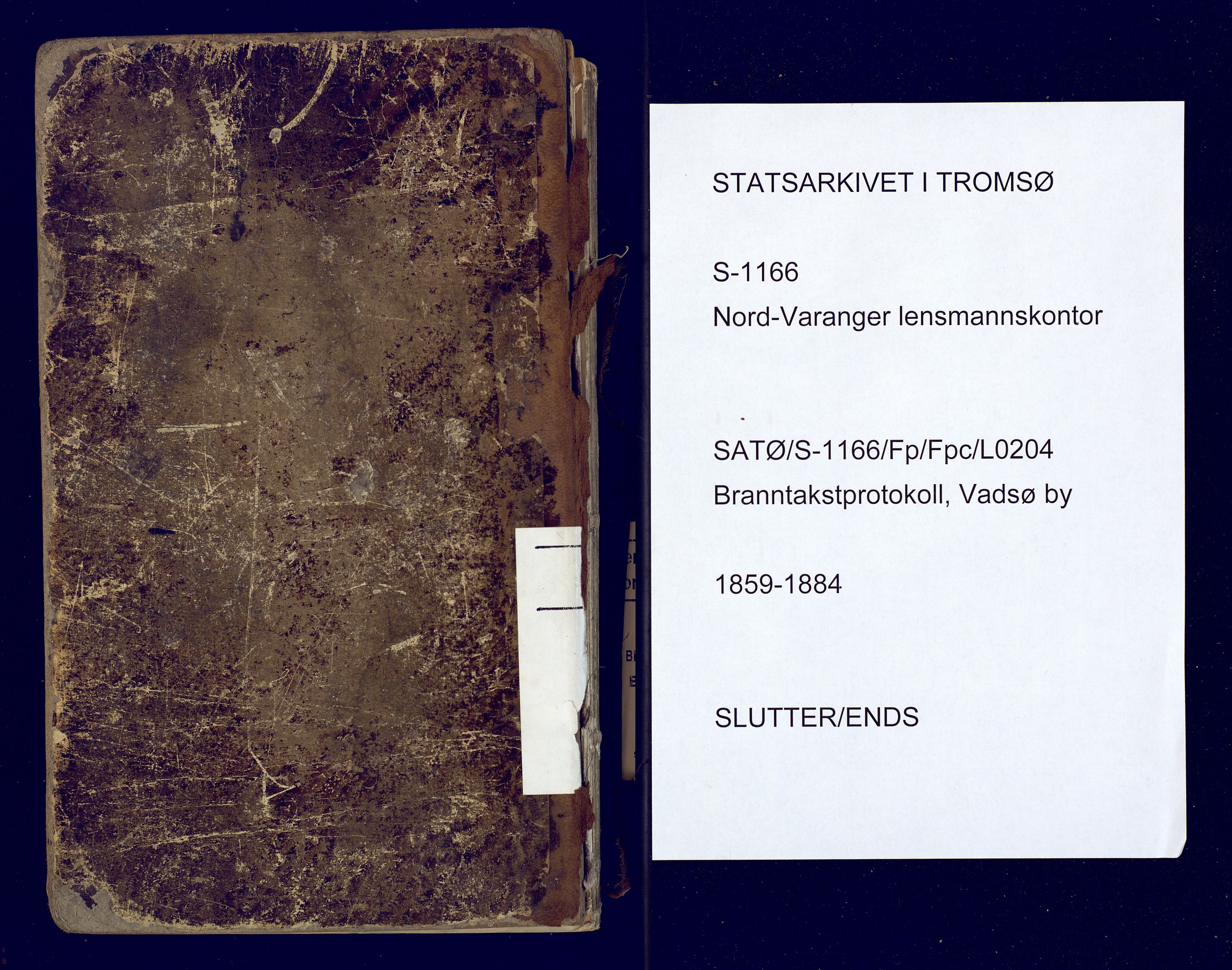 Nord-Varanger (Vadsø) lensmannskontor, AV/SATØ-S-1166/1/Fp/Fpc/L0204: Branntakstprotokoller Vadsø by med register (defekt), 1859-1884