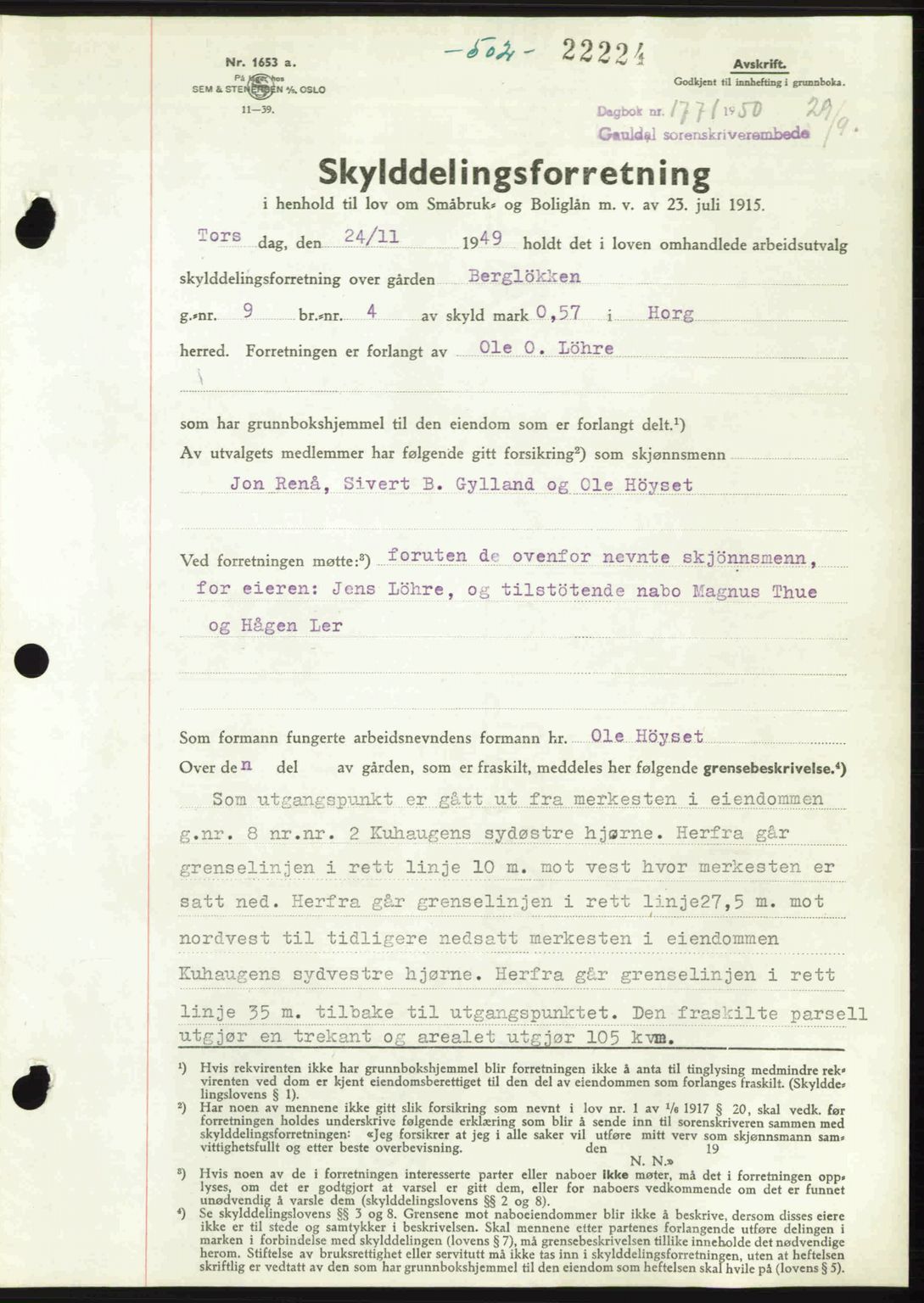 Gauldal sorenskriveri, SAT/A-0014/1/2/2C: Pantebok nr. A11, 1950-1950, Dagboknr: 1771/1950