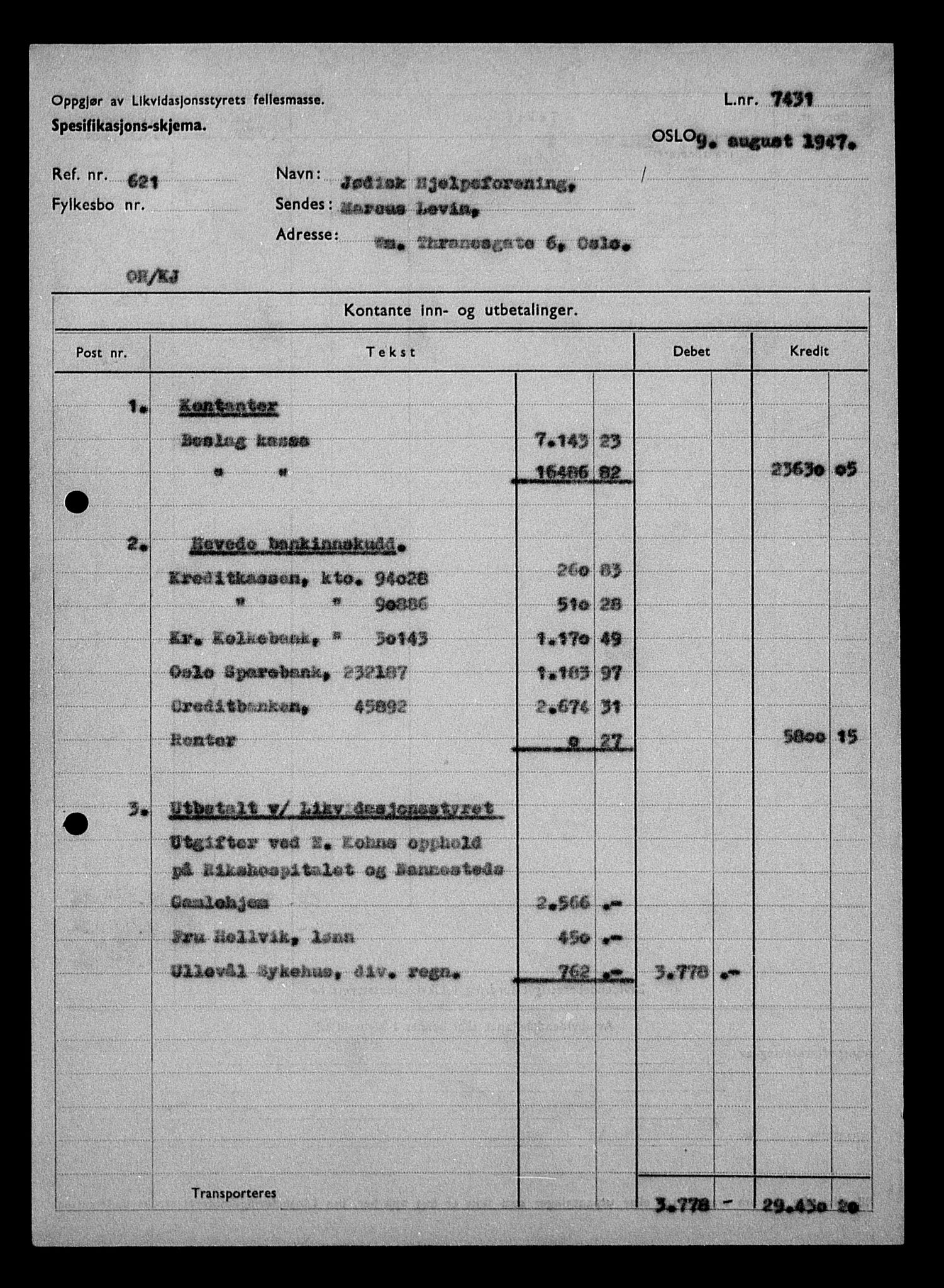 Justisdepartementet, Tilbakeføringskontoret for inndratte formuer, AV/RA-S-1564/H/Hc/Hcc/L0930: --, 1945-1947, s. 80