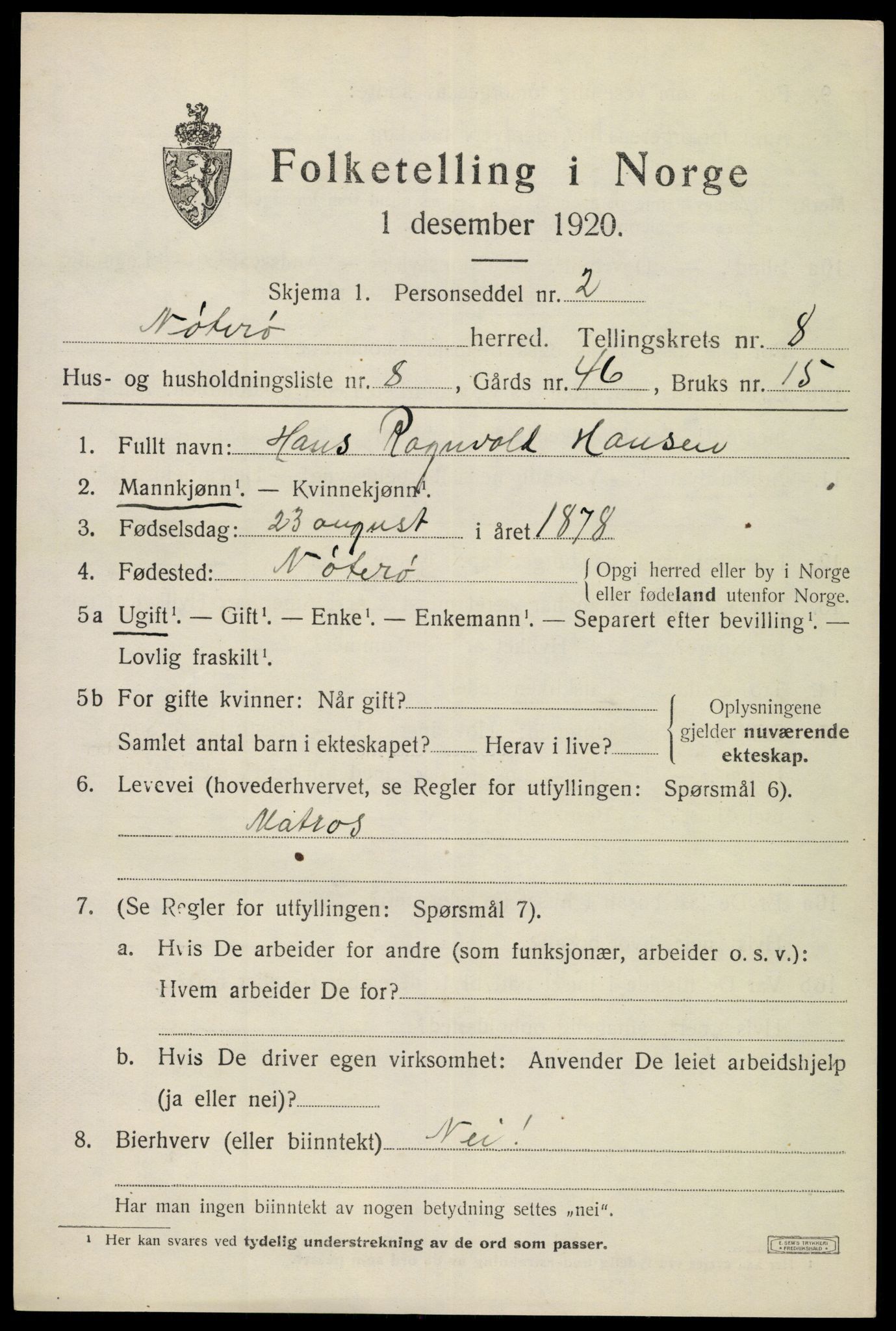 SAKO, Folketelling 1920 for 0722 Nøtterøy herred, 1920, s. 10447