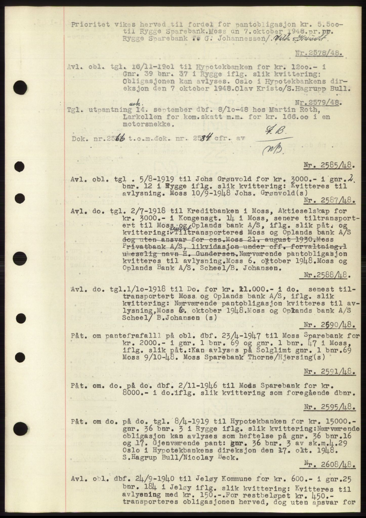 Moss sorenskriveri, SAO/A-10168: Pantebok nr. C10, 1938-1950, Dagboknr: 2578/1948