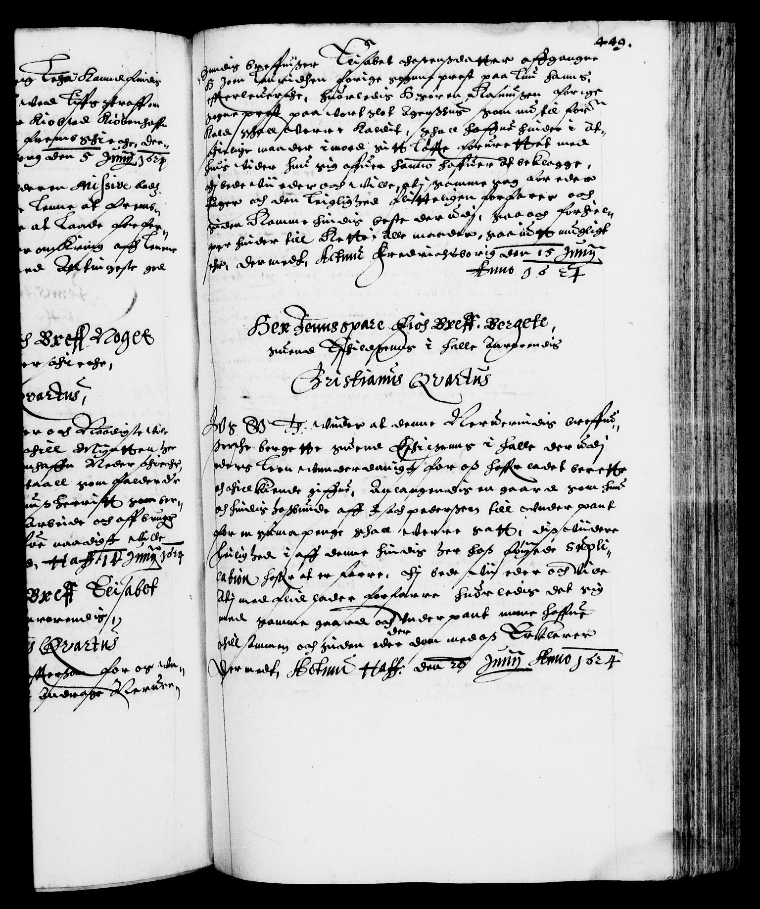 Danske Kanselli 1572-1799, AV/RA-EA-3023/F/Fc/Fca/Fcab/L0004: Norske tegnelser (mikrofilm), 1617-1627, s. 449a