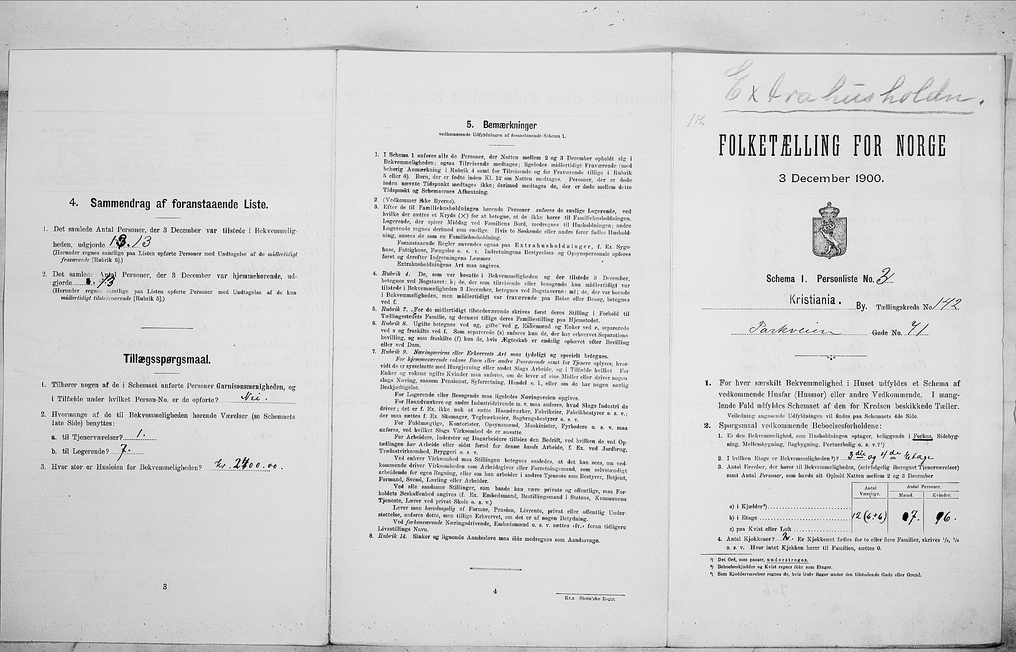 SAO, Folketelling 1900 for 0301 Kristiania kjøpstad, 1900, s. 70687