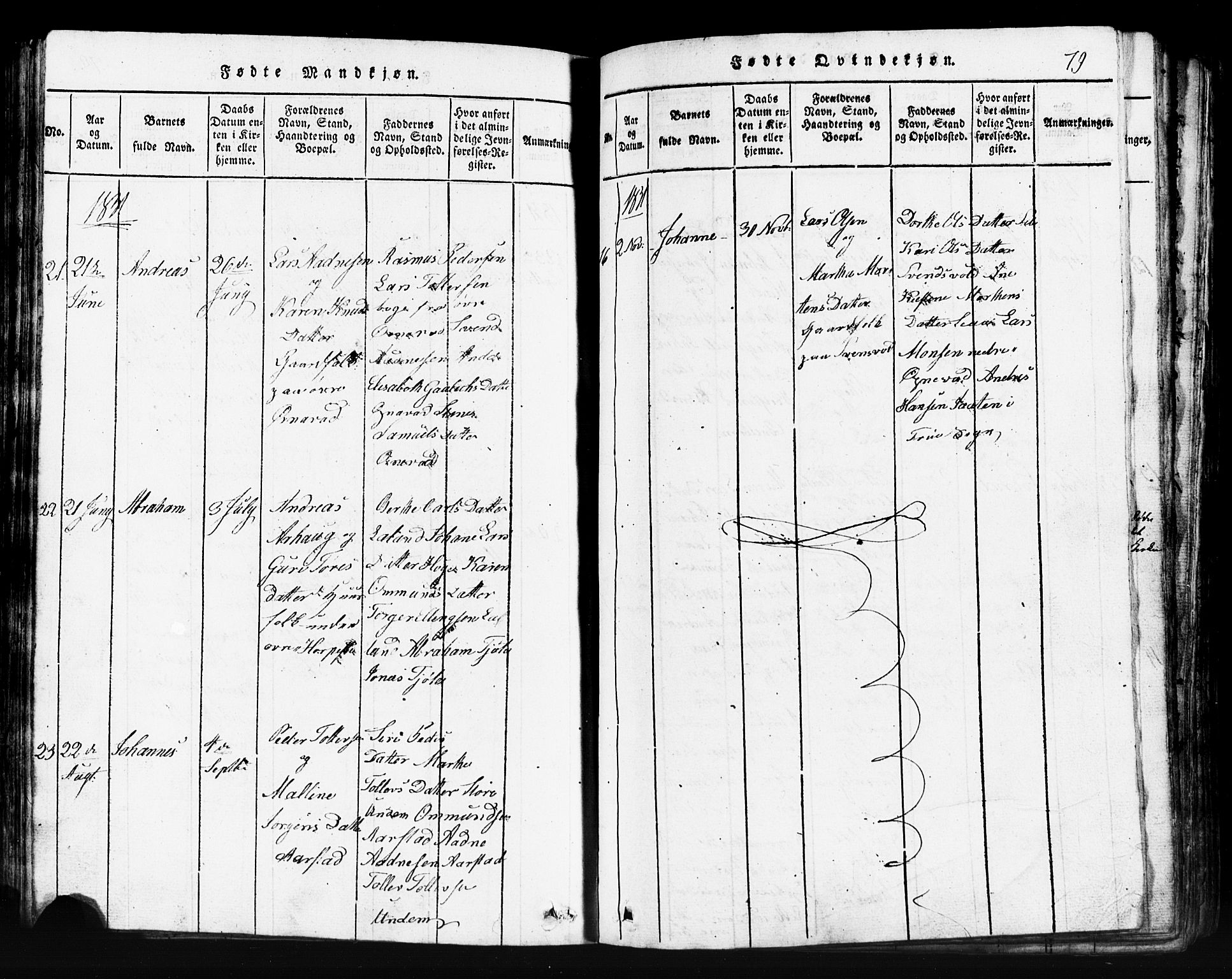 Klepp sokneprestkontor, AV/SAST-A-101803/001/3/30BB/L0001: Klokkerbok nr.  B 1, 1816-1859, s. 79