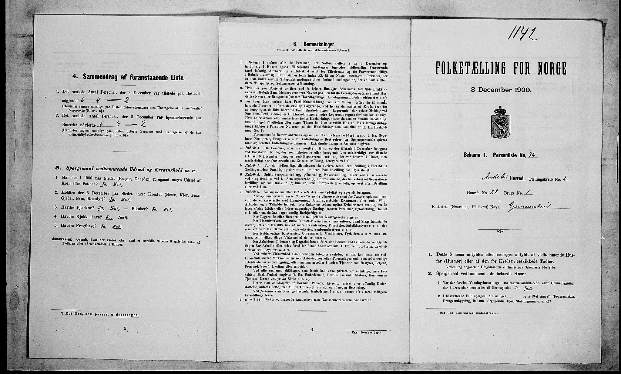 RA, Folketelling 1900 for 0719 Andebu herred, 1900, s. 287