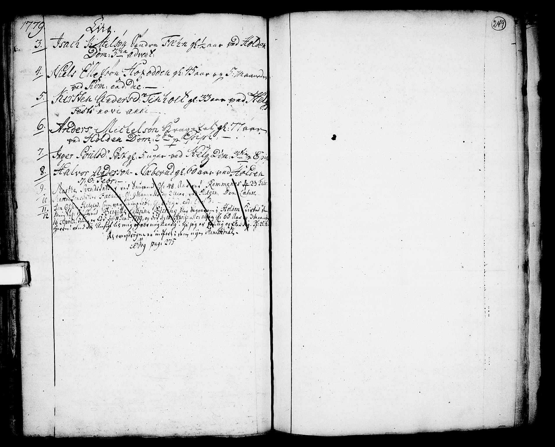 Holla kirkebøker, SAKO/A-272/F/Fa/L0001: Ministerialbok nr. 1, 1717-1779, s. 249