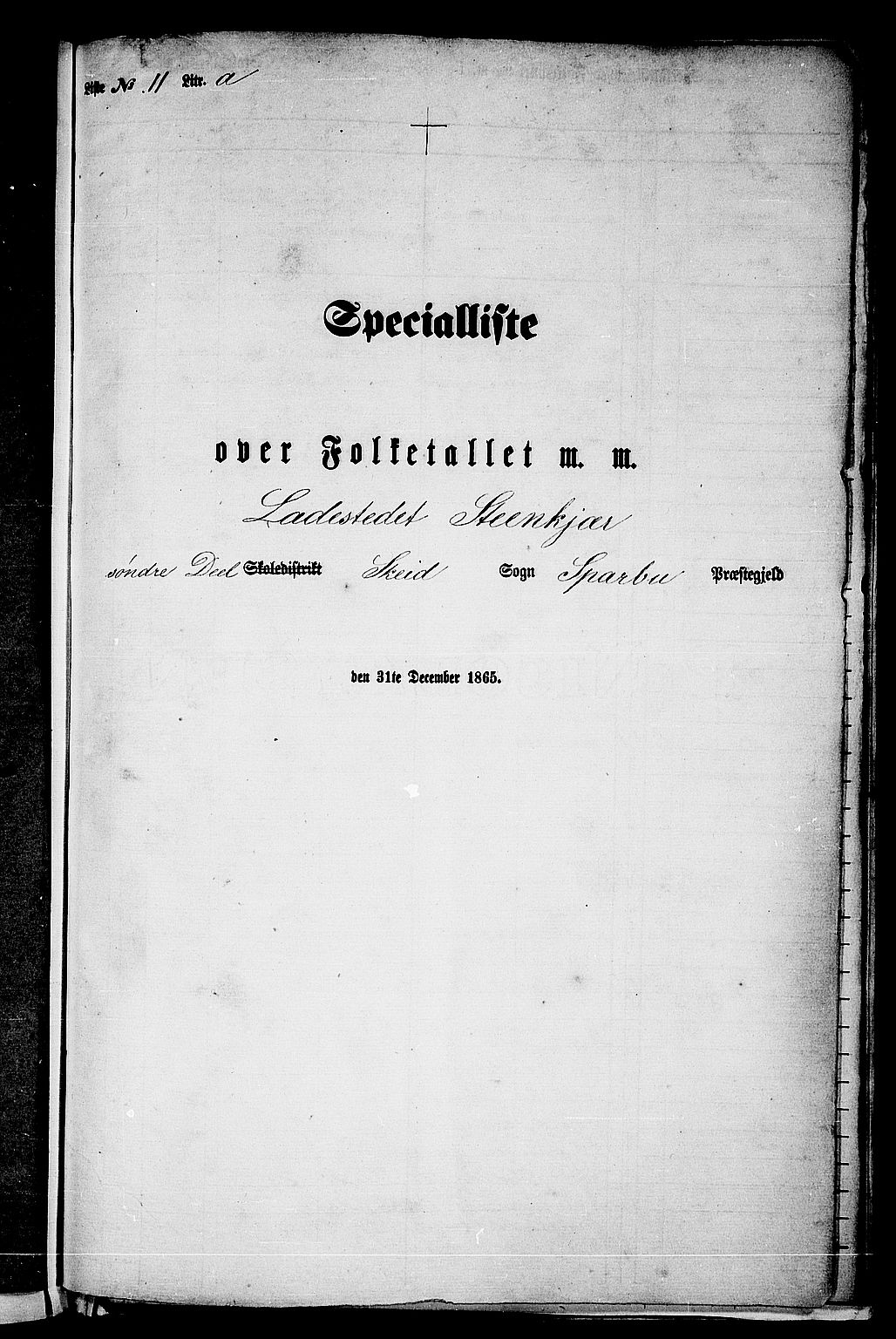 RA, Folketelling 1865 for 1731P Sparbu prestegjeld, 1865, s. 221