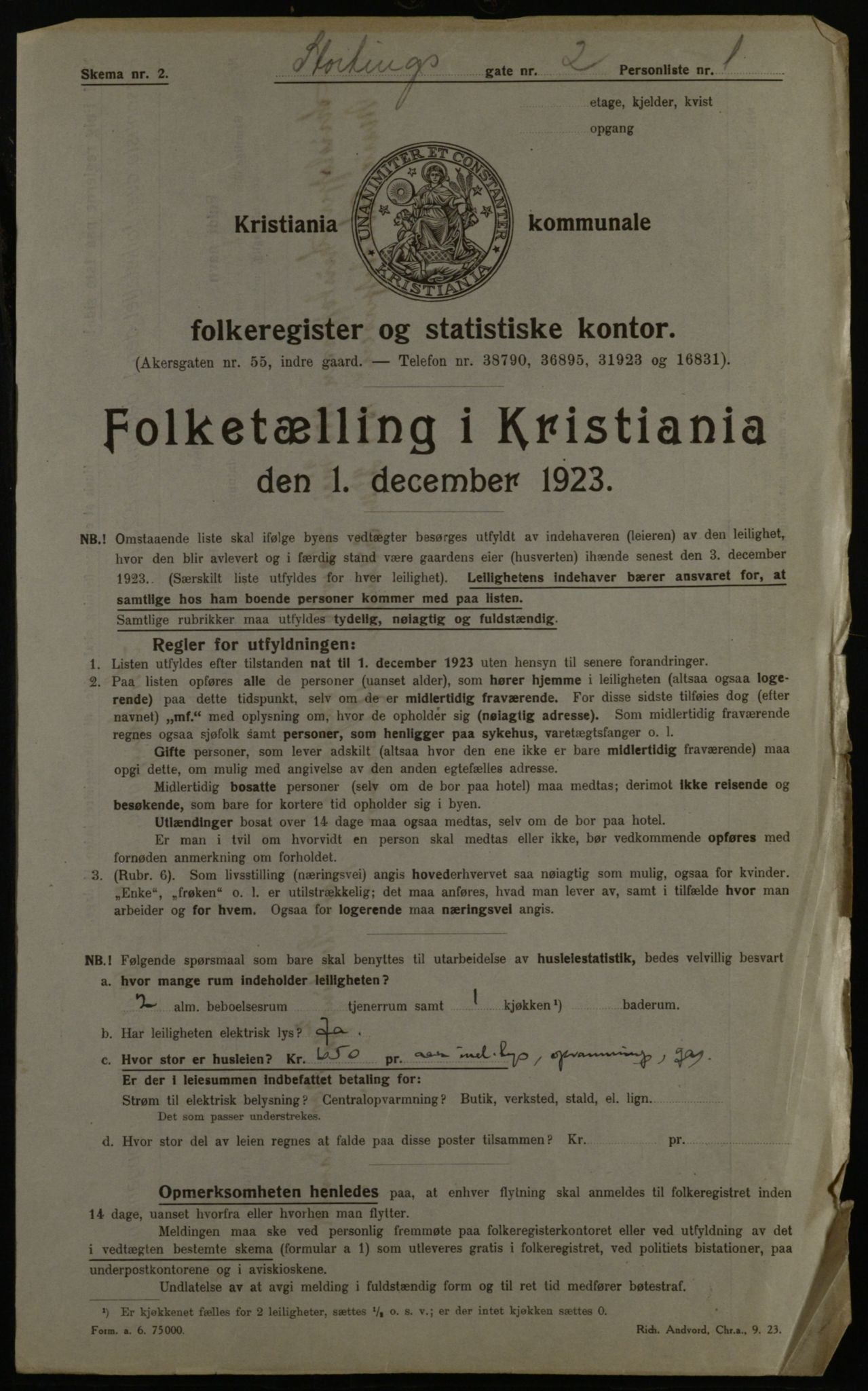 OBA, Kommunal folketelling 1.12.1923 for Kristiania, 1923, s. 114618