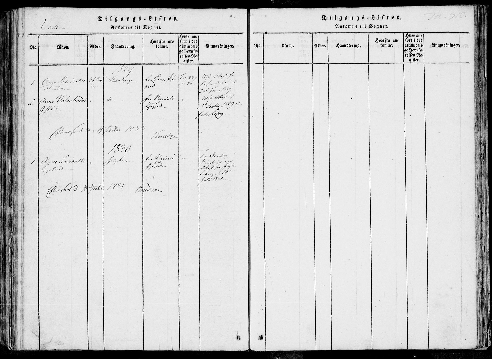 Skjold sokneprestkontor, AV/SAST-A-101847/H/Ha/Haa/L0004: Ministerialbok nr. A 4 /2, 1815-1830, s. 310