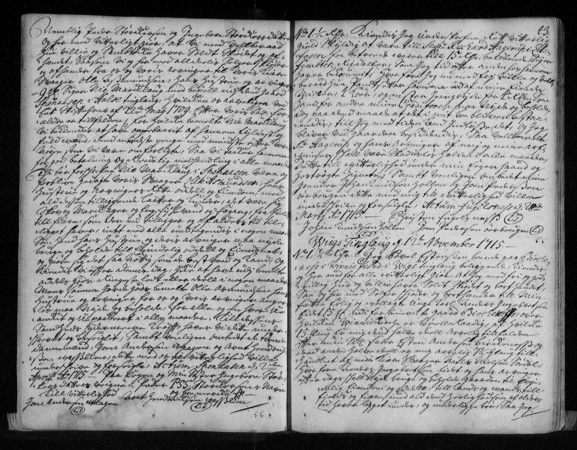 Nordmøre sorenskriveri, SAT/A-4132/1/2/2Ca/L0002: Pantebok nr. B, 1712-1731, s. 43