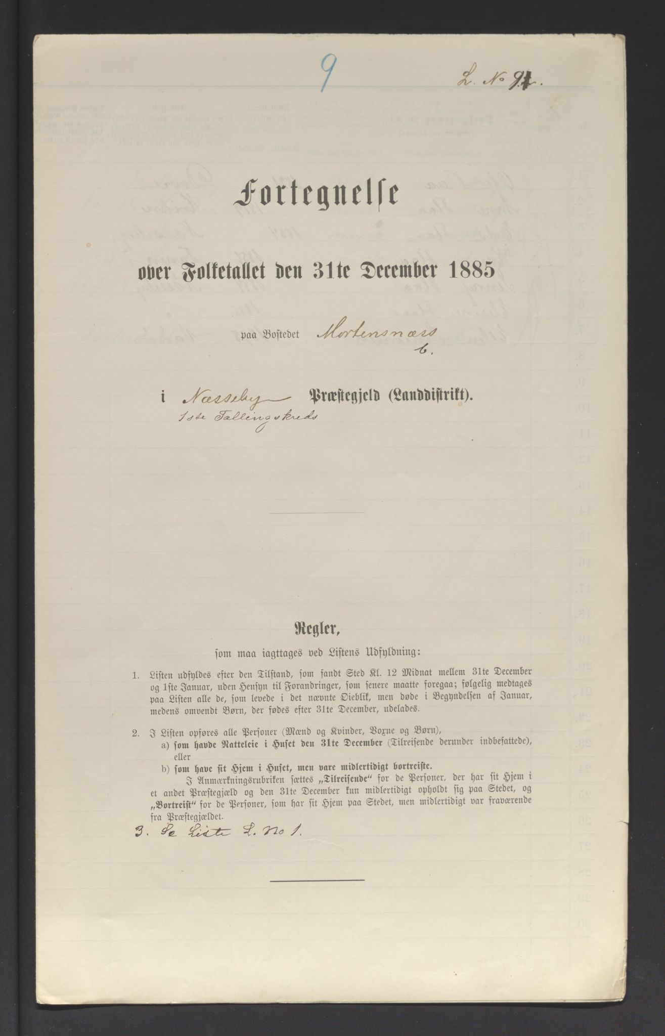 SATØ, Folketelling 1885 for 2027 Nesseby herred, 1885, s. 9a
