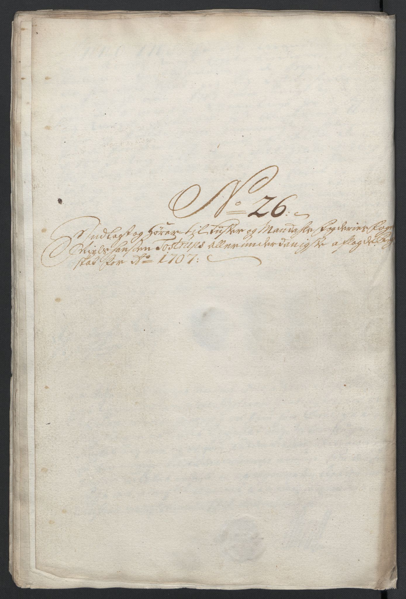 Rentekammeret inntil 1814, Reviderte regnskaper, Fogderegnskap, RA/EA-4092/R43/L2551: Fogderegnskap Lista og Mandal, 1705-1709, s. 525