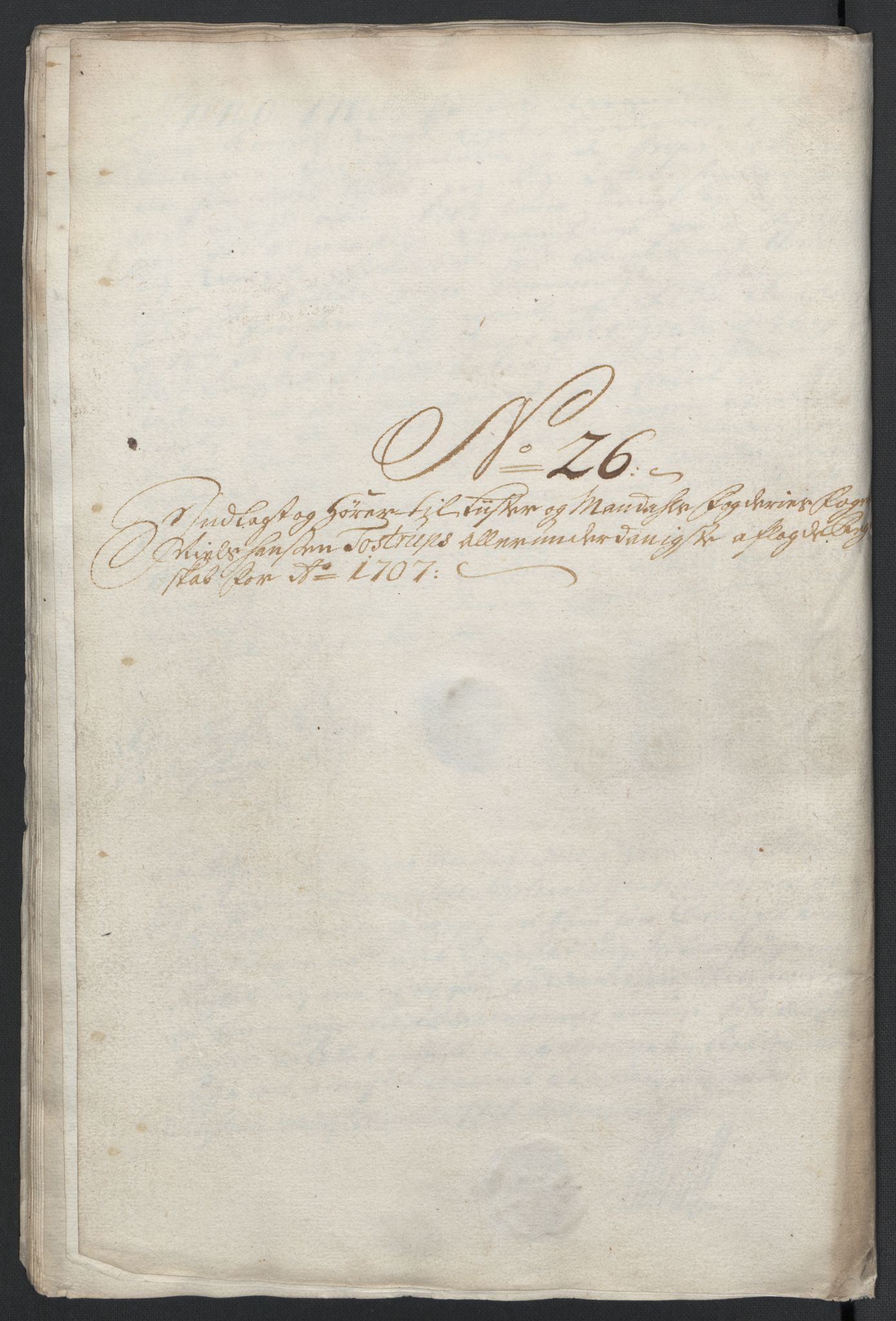 Rentekammeret inntil 1814, Reviderte regnskaper, Fogderegnskap, AV/RA-EA-4092/R43/L2551: Fogderegnskap Lista og Mandal, 1705-1709, s. 525