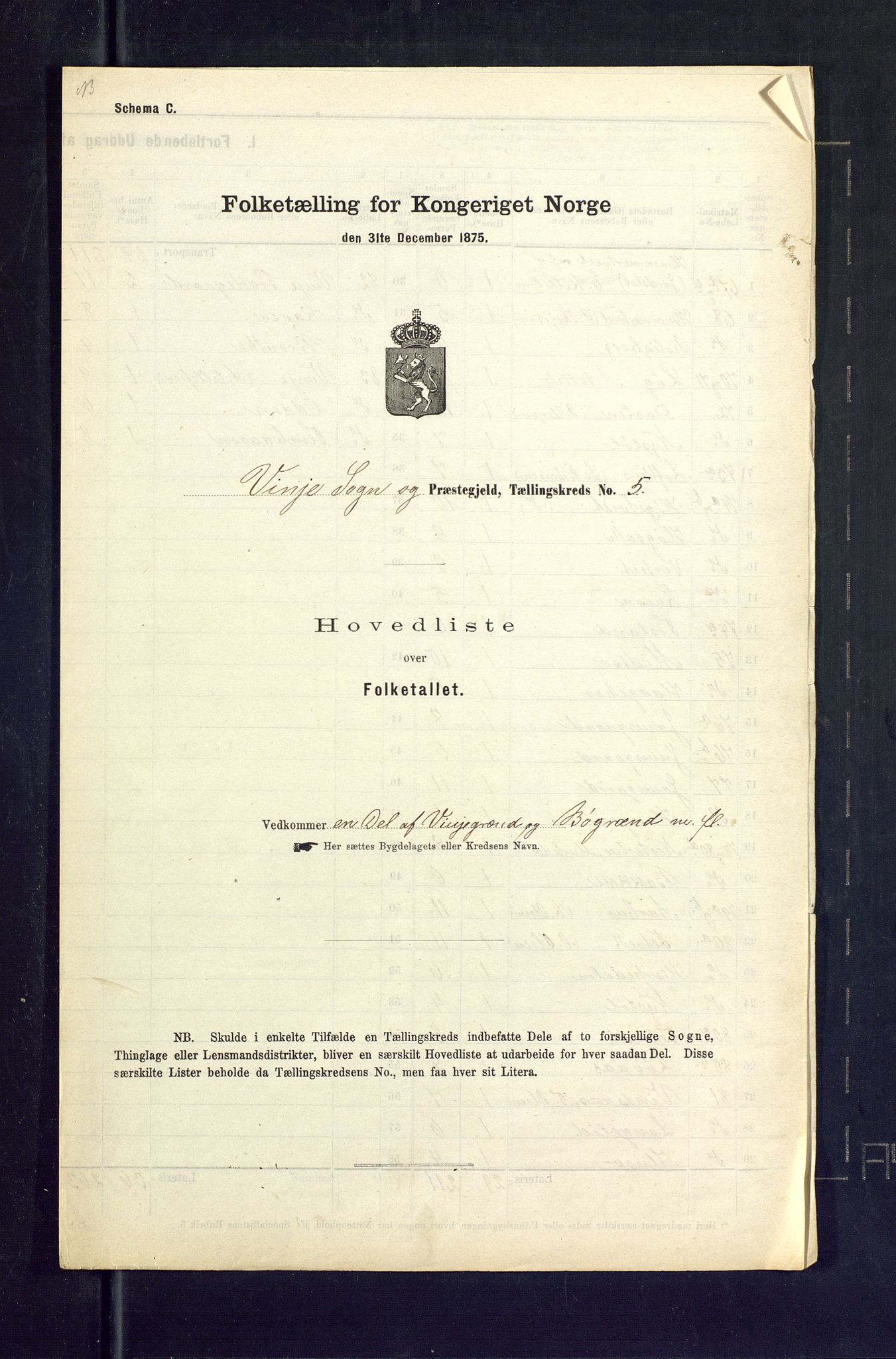SAKO, Folketelling 1875 for 0834P Vinje prestegjeld, 1875, s. 18