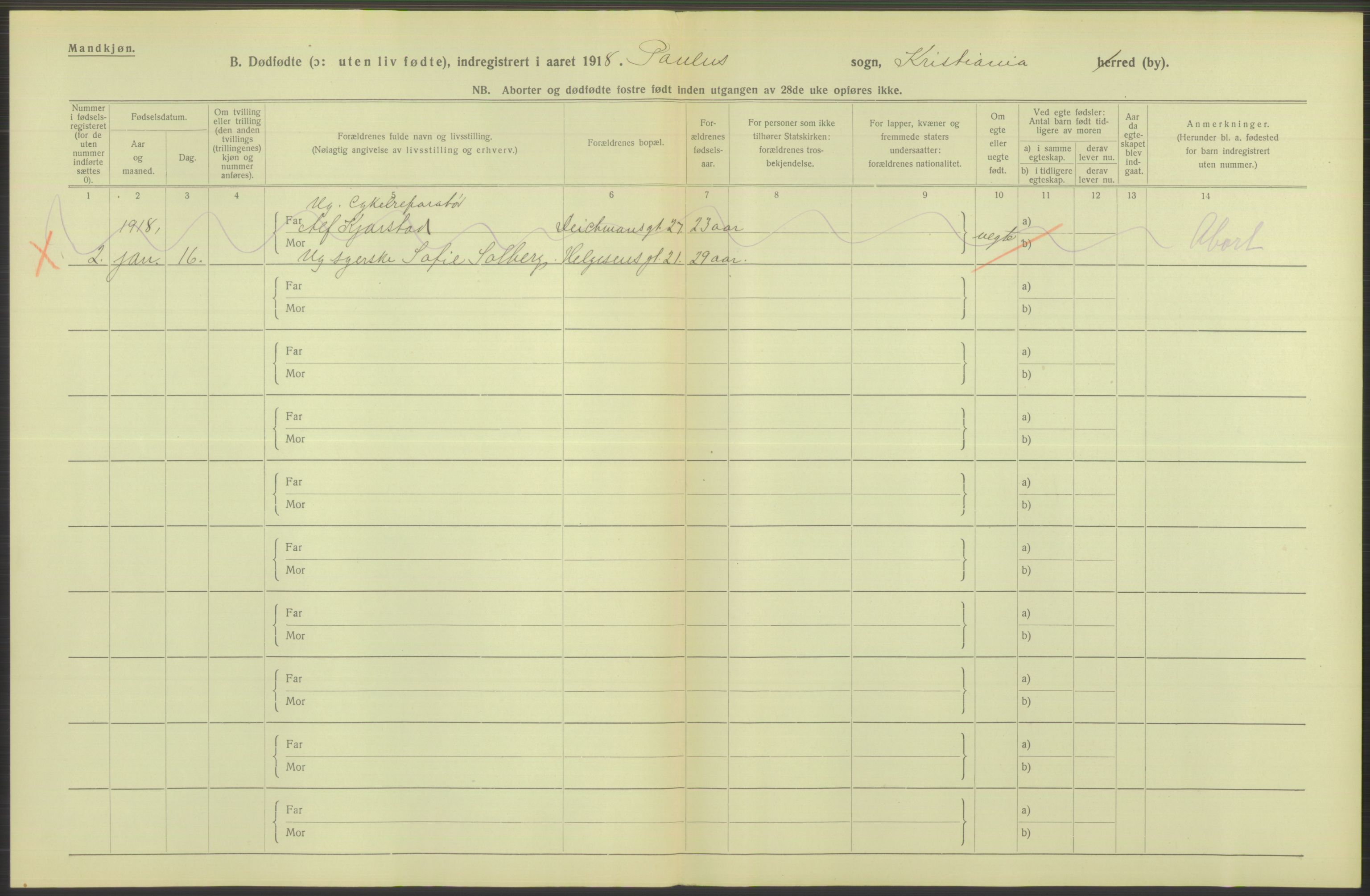 Statistisk sentralbyrå, Sosiodemografiske emner, Befolkning, RA/S-2228/D/Df/Dfb/Dfbh/L0011: Kristiania: Døde, dødfødte, 1918, s. 602