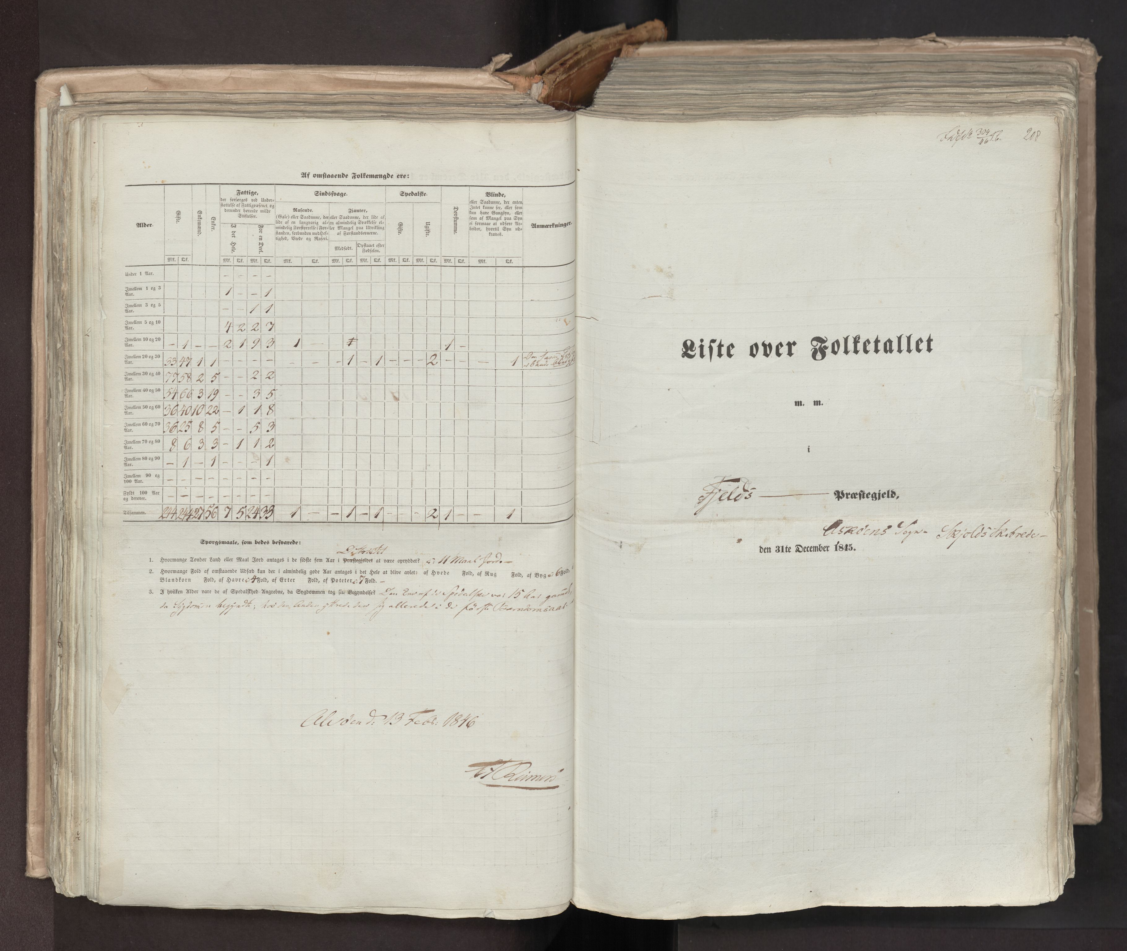 RA, Folketellingen 1845, bind 7: Søndre Bergenhus amt og Nordre Bergenhus amt, 1845, s. 208