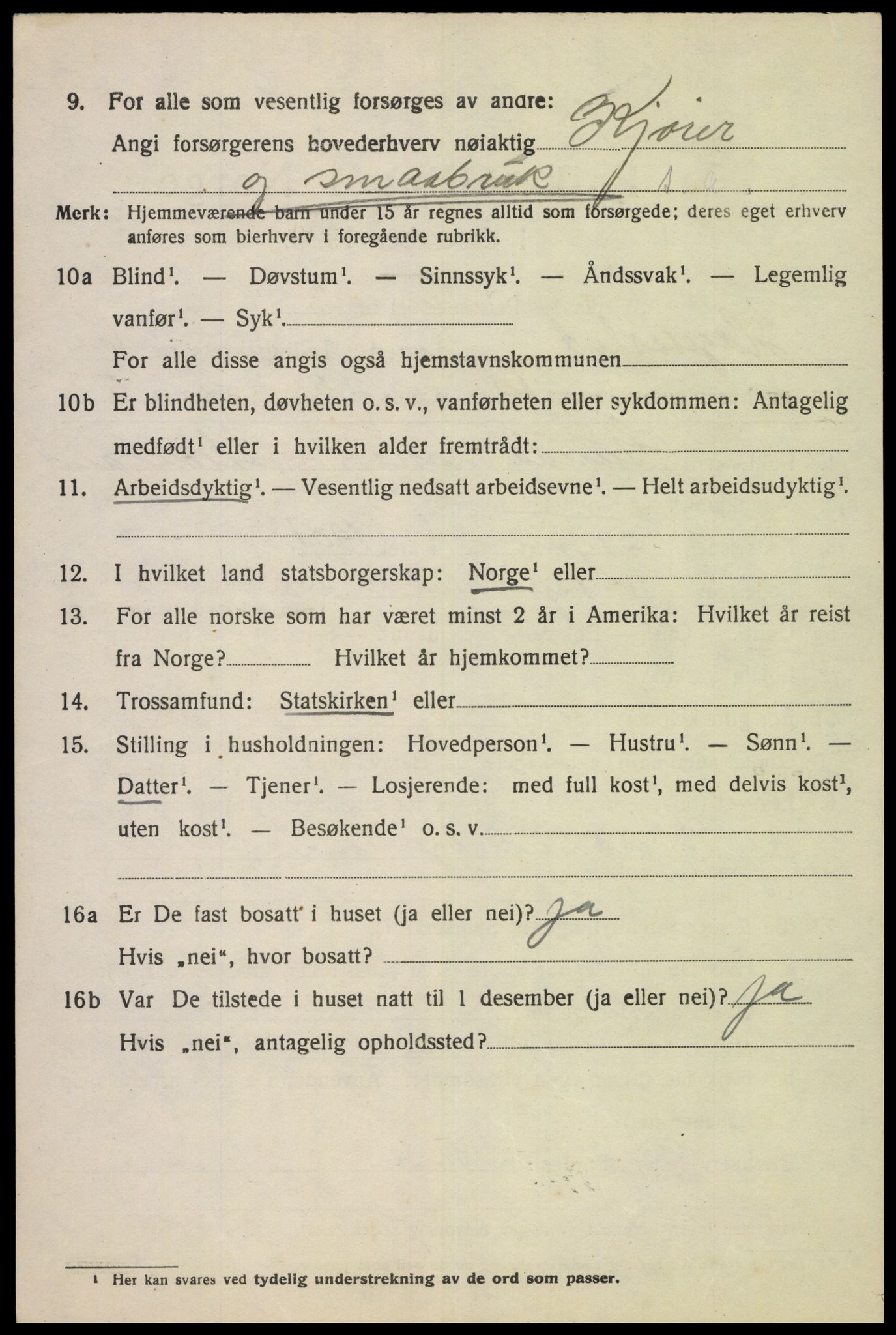SAK, Folketelling 1920 for 1034 Hægebostad herred, 1920, s. 2036