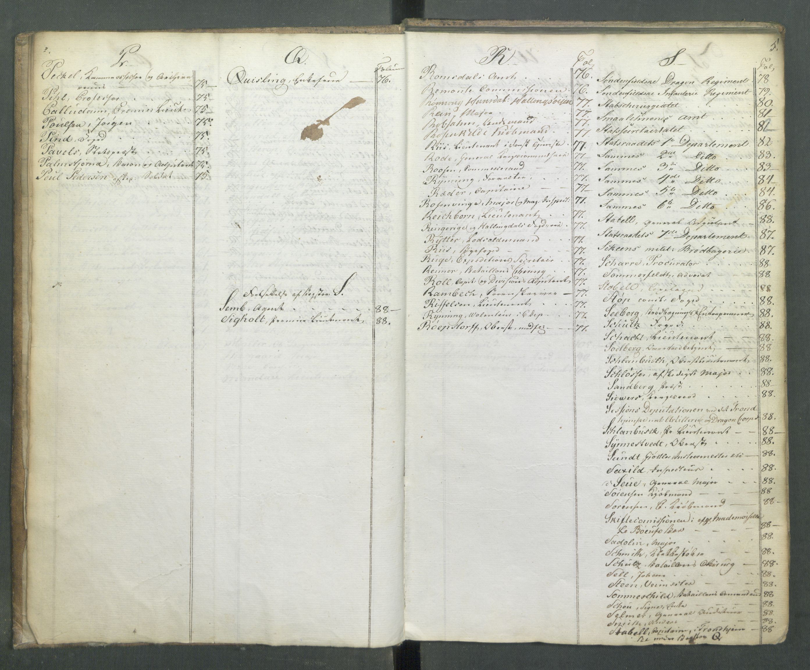 Armédepartementet, RA/RAFA-3493/C/Ca/L0010: 6. Departements Register Indg., 1816, s. 5