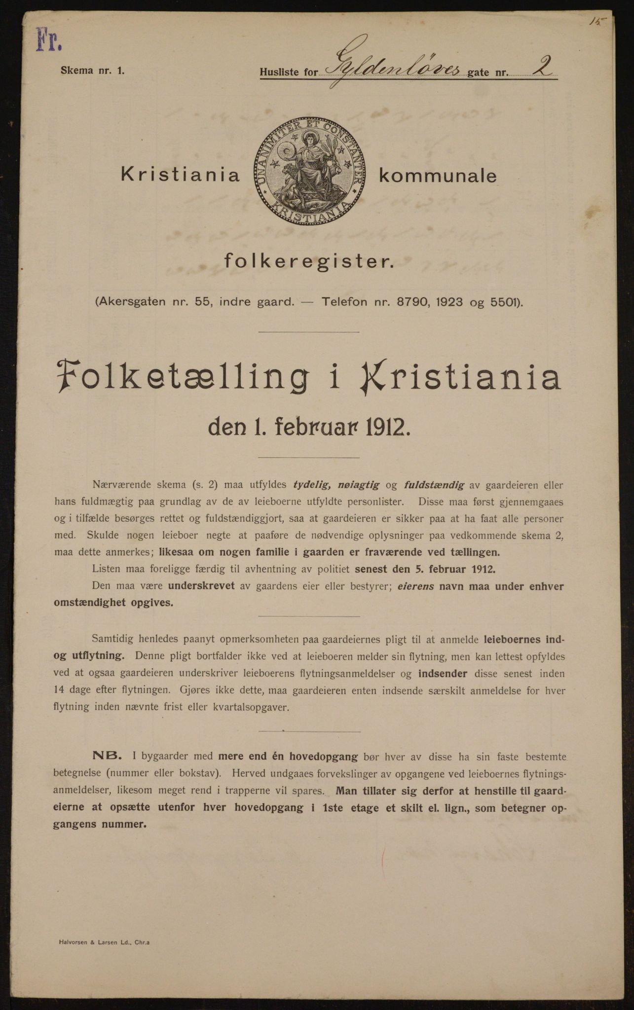 OBA, Kommunal folketelling 1.2.1912 for Kristiania, 1912, s. 32469