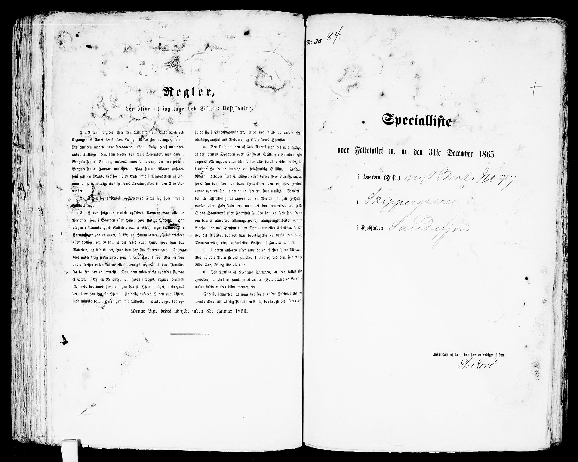 RA, Folketelling 1865 for 0706B Sandeherred prestegjeld, Sandefjord kjøpstad, 1865, s. 175