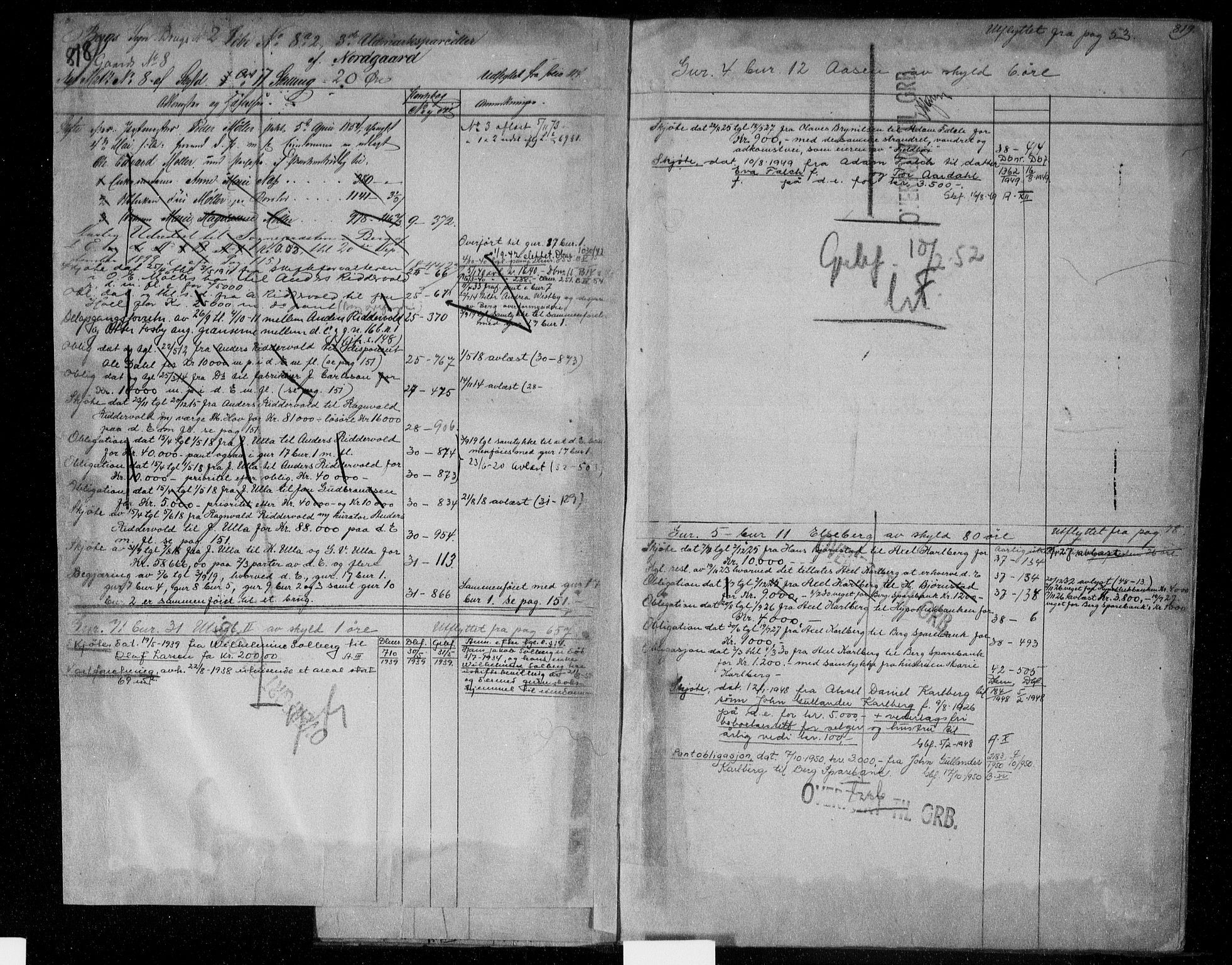 Idd og Marker sorenskriveri, AV/SAO-A-10283/G/Ga/Gac/L0004b: Panteregister nr. II 4b, 1848-1953, s. 818-819