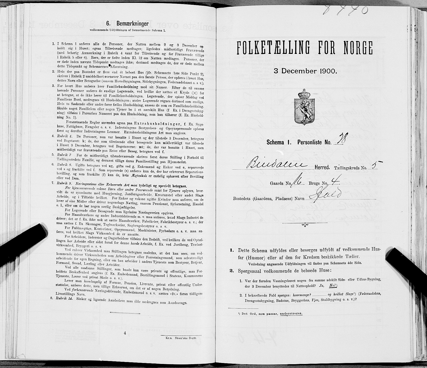 SAT, Folketelling 1900 for 1811 Bindal herred, 1900, s. 822