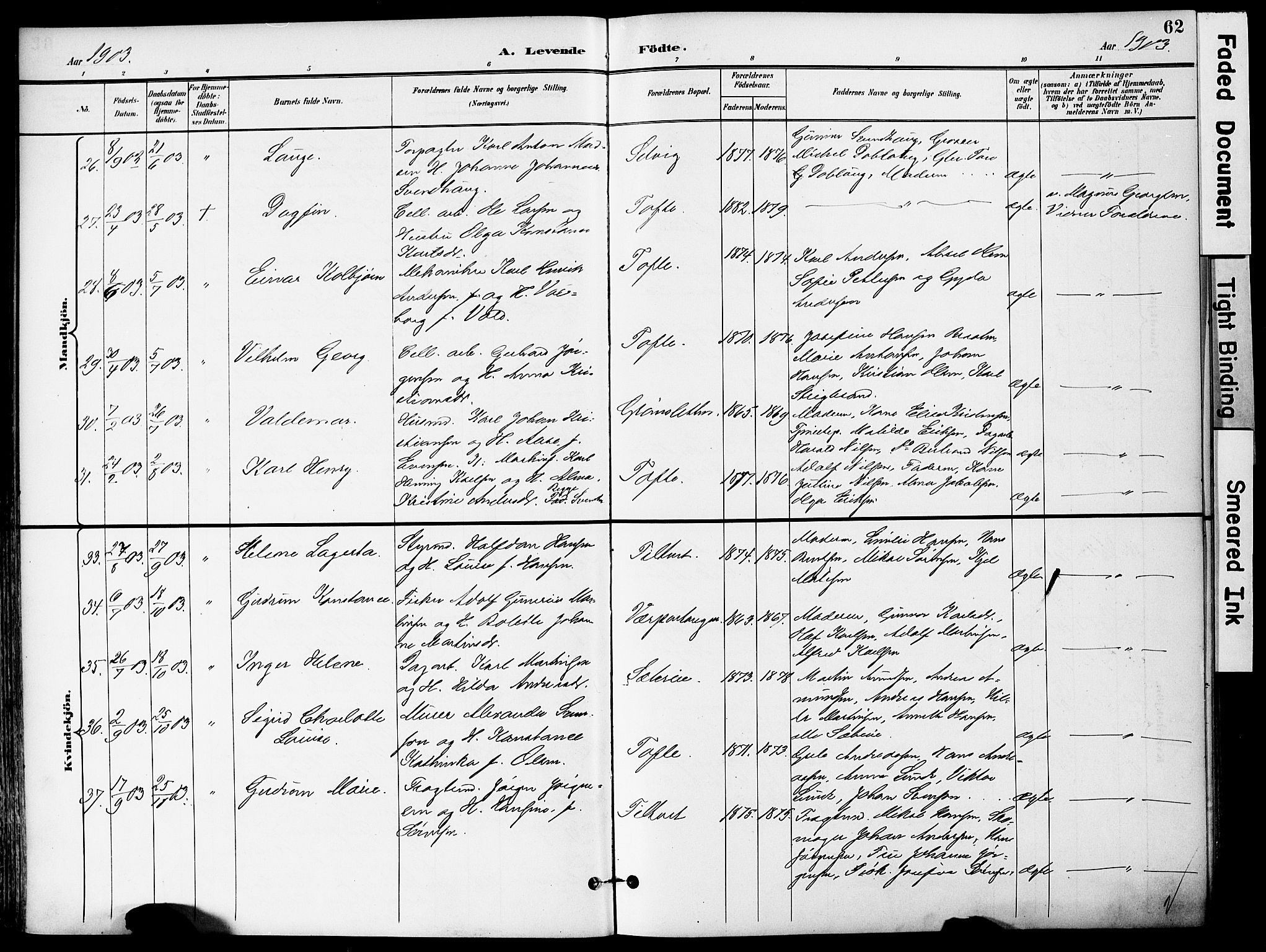 Hurum kirkebøker, AV/SAKO-A-229/F/Fa/L0015: Ministerialbok nr. 15, 1896-1908, s. 62