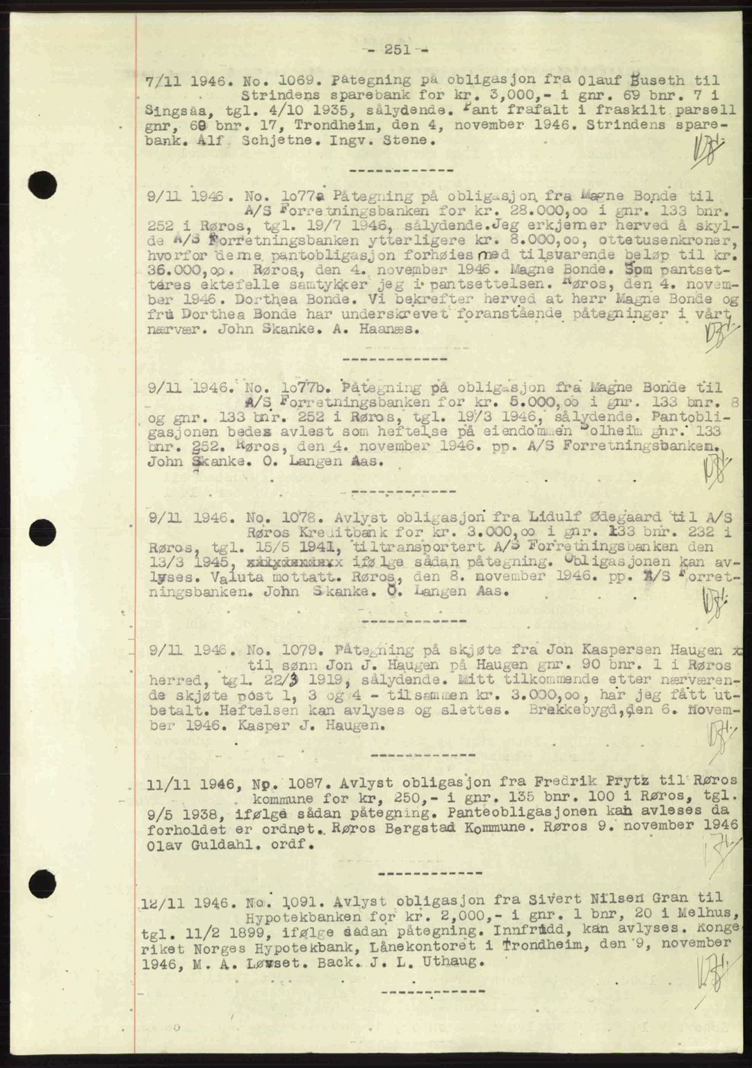 Gauldal sorenskriveri, SAT/A-0014/1/2/2C: Pantebok nr. A2, 1946-1946, Dagboknr: 1069/1946