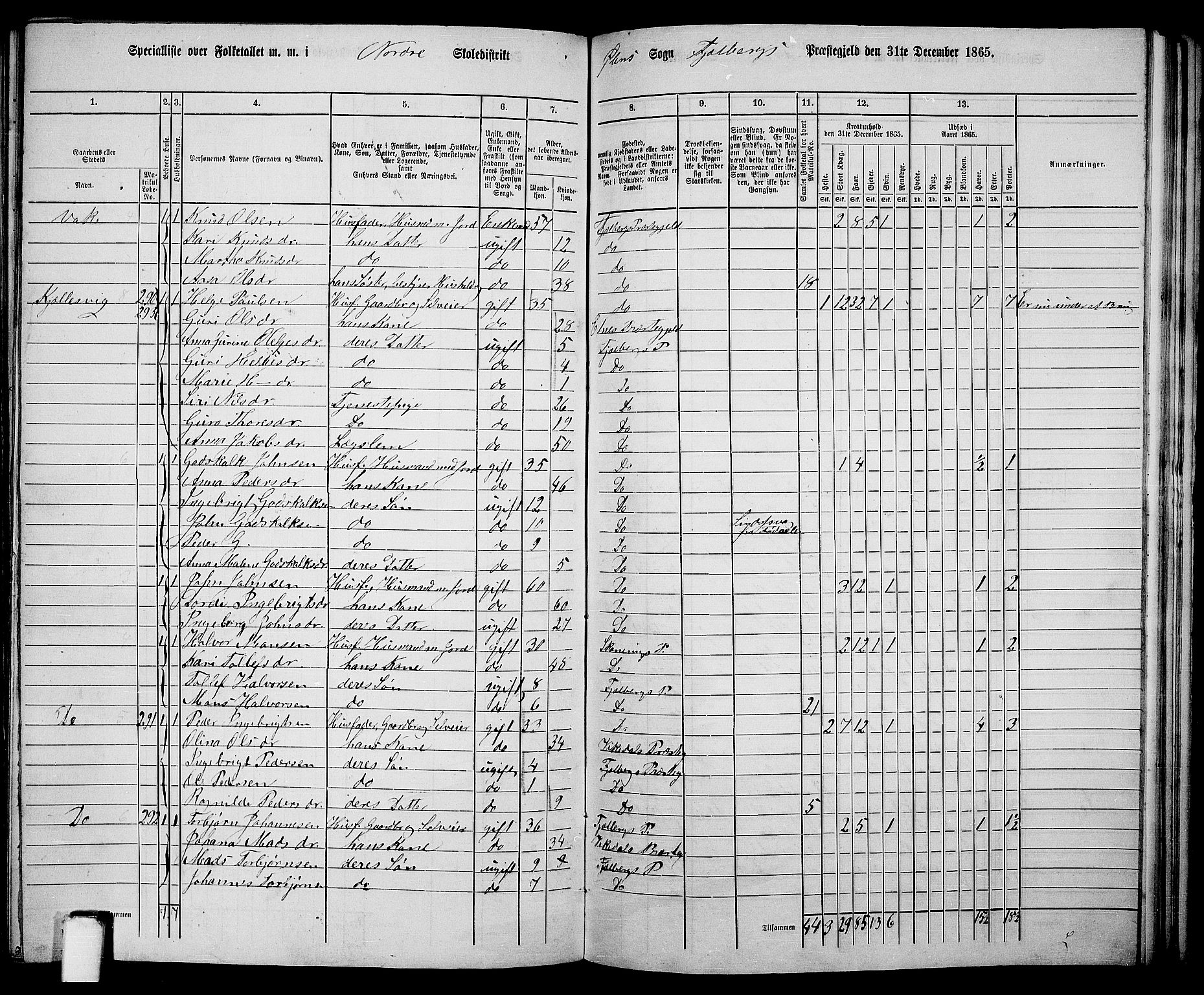 RA, Folketelling 1865 for 1213P Fjelberg prestegjeld, 1865, s. 162