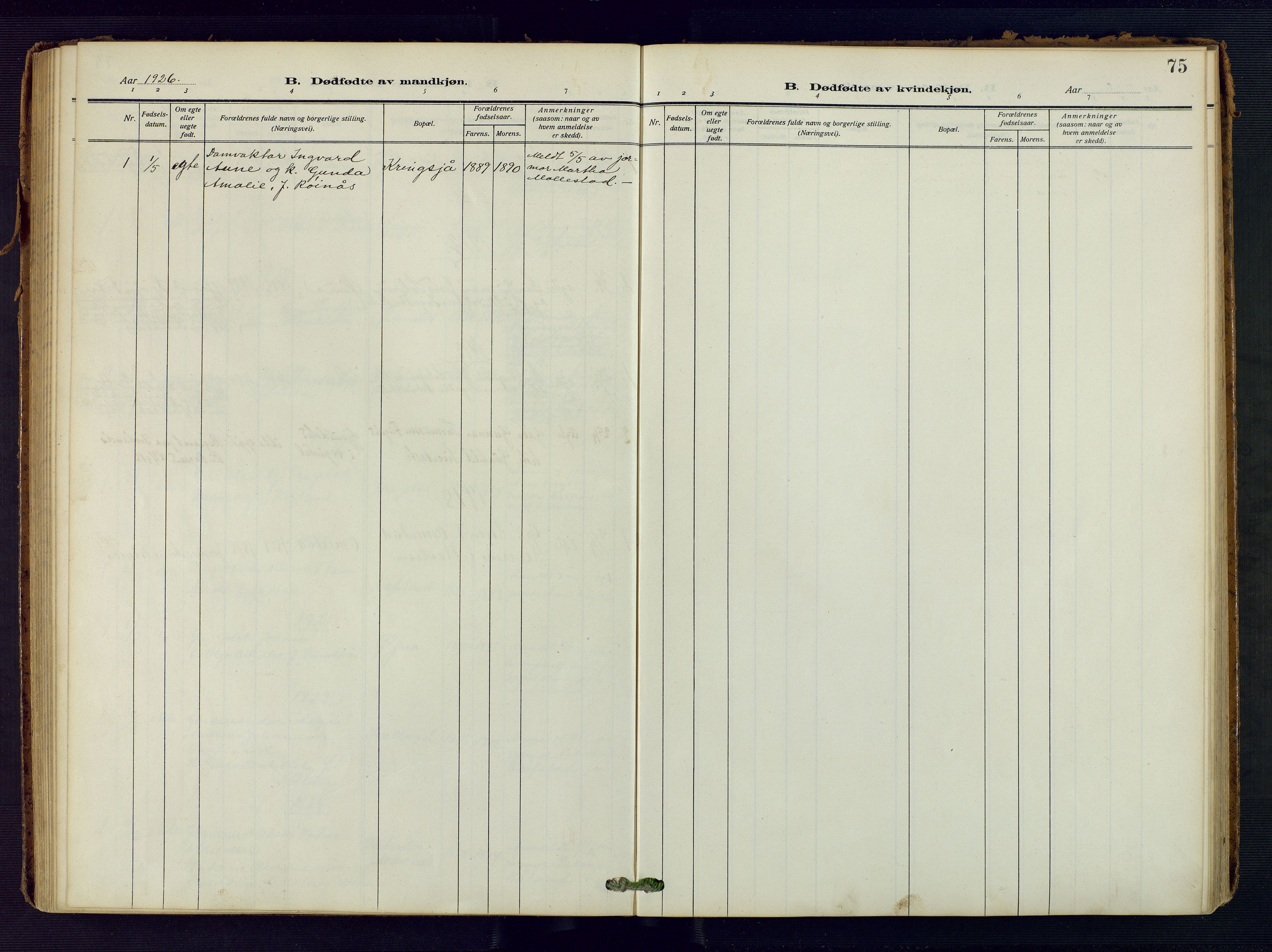 Evje sokneprestkontor, SAK/1111-0008/F/Fa/Fac/L0004: Ministerialbok nr. A 4, 1910-1932, s. 75