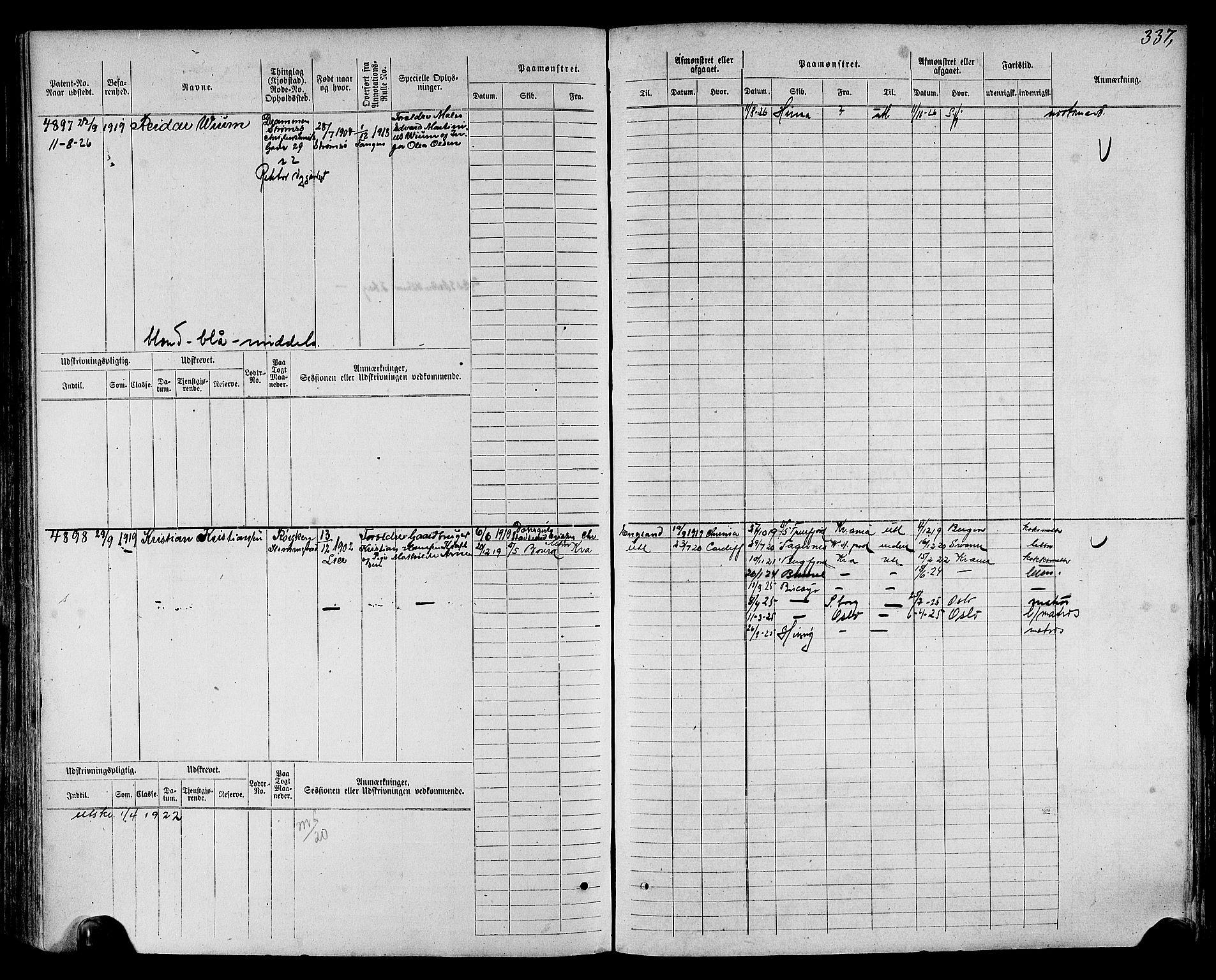 Drammen innrulleringsdistrikt, AV/SAKO-A-781/F/Fc/L0006: Hovedrulle, 1913, s. 188