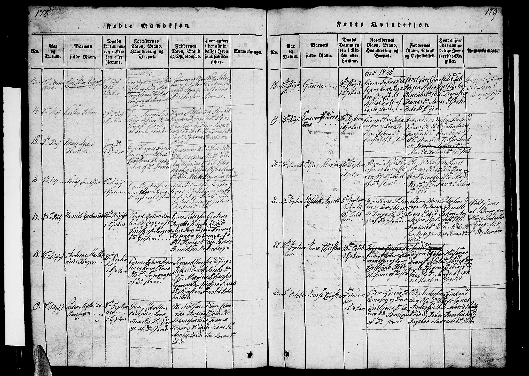 Ministerialprotokoller, klokkerbøker og fødselsregistre - Nordland, AV/SAT-A-1459/812/L0186: Klokkerbok nr. 812C04, 1820-1849, s. 178-179