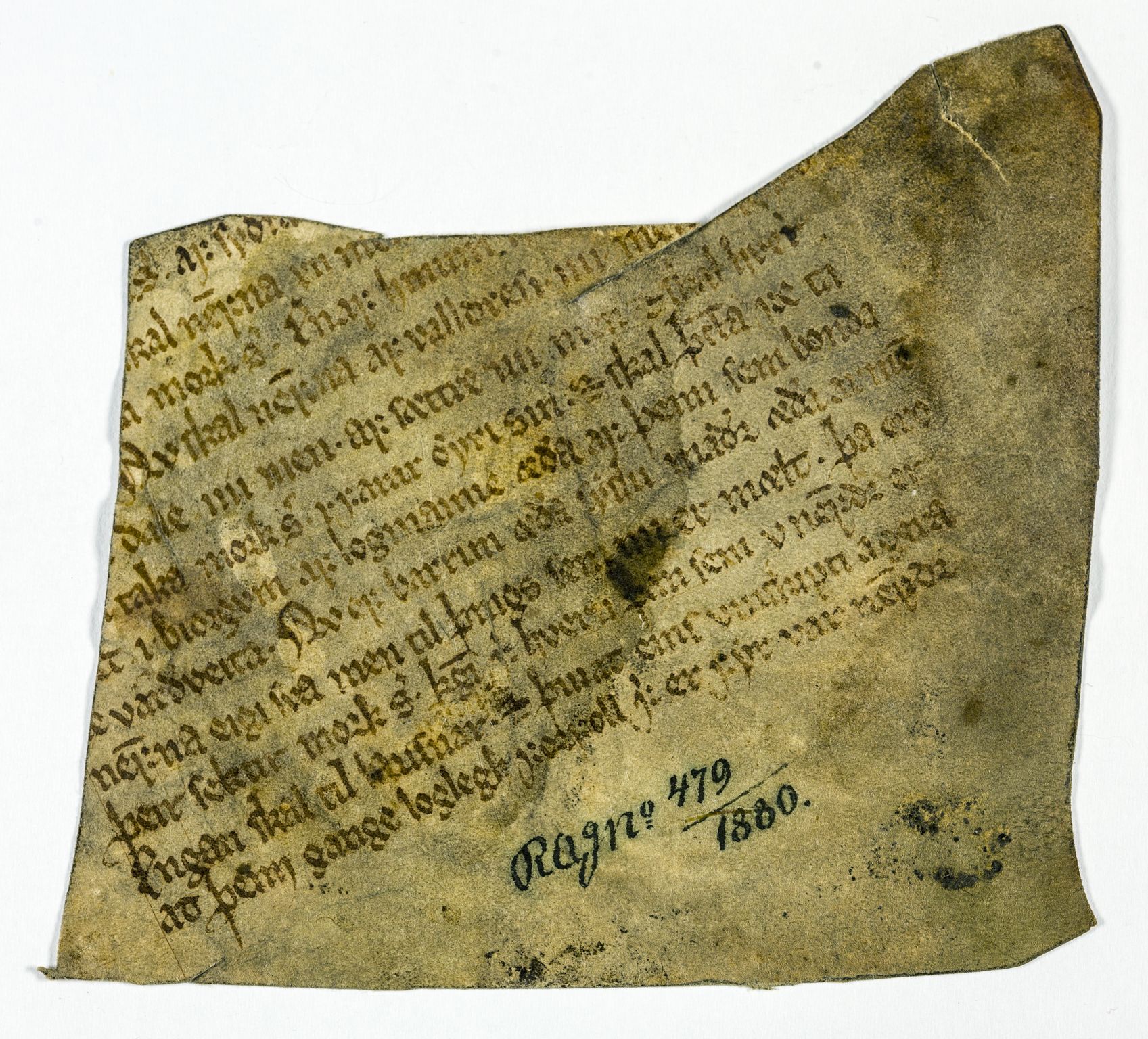 Riksarkivets diplomsamling, RA/EA-5965/F26/L0004: Norrøne membranfragmenter bestand 31-50, 1100-1536, s. 205