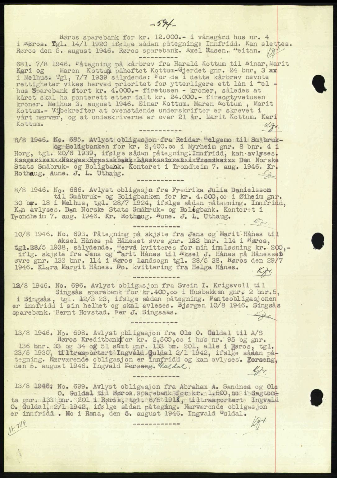 Gauldal sorenskriveri, SAT/A-0014/1/2/2C: Pantebok nr. A2, 1946-1946, Dagboknr: 681/1946
