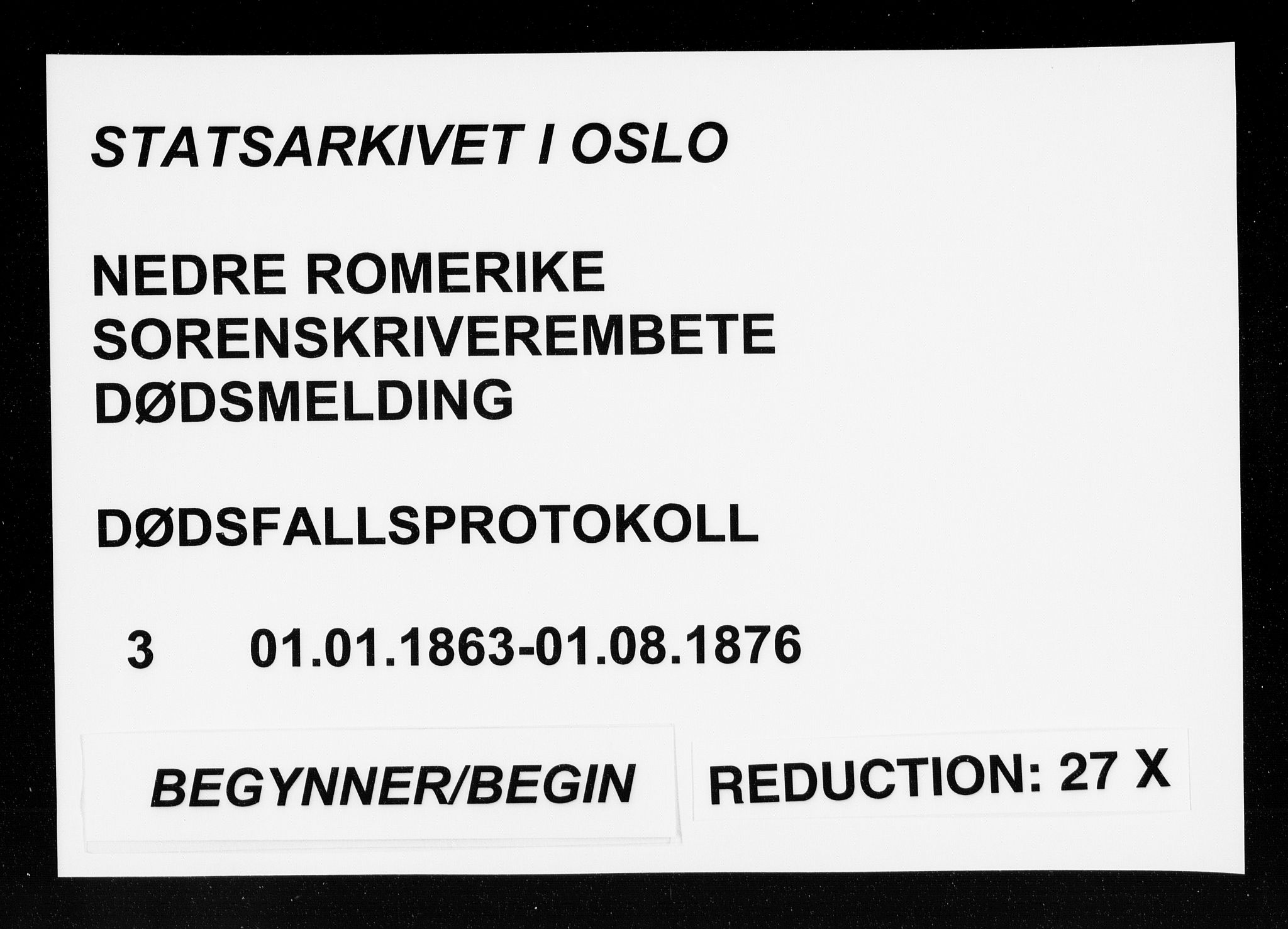 Nedre Romerike sorenskriveri, AV/SAO-A-10469/H/Hb/Hba/L0003: Dødsfallsprotokoll, rekke I , 1863-1876