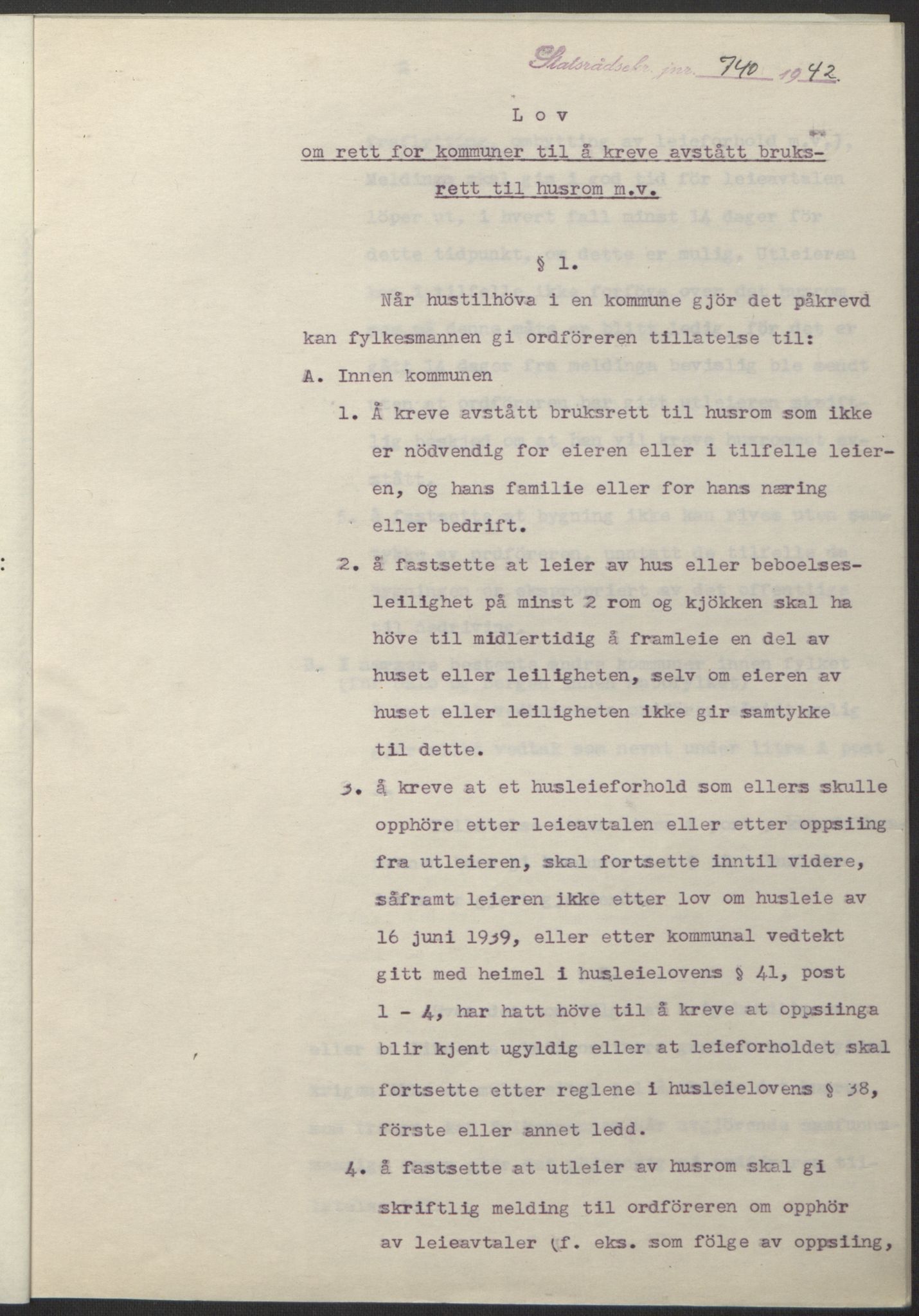 NS-administrasjonen 1940-1945 (Statsrådsekretariatet, de kommisariske statsråder mm), RA/S-4279/D/Db/L0098: Lover II, 1942, s. 472