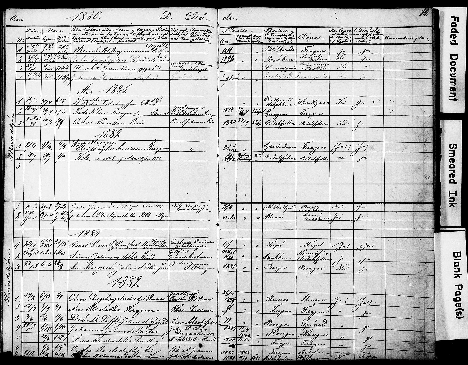 Ministerialprotokoller, klokkerbøker og fødselsregistre - Sør-Trøndelag, AV/SAT-A-1456/683/L0949: Klokkerbok nr. 683C01, 1880-1896, s. 82