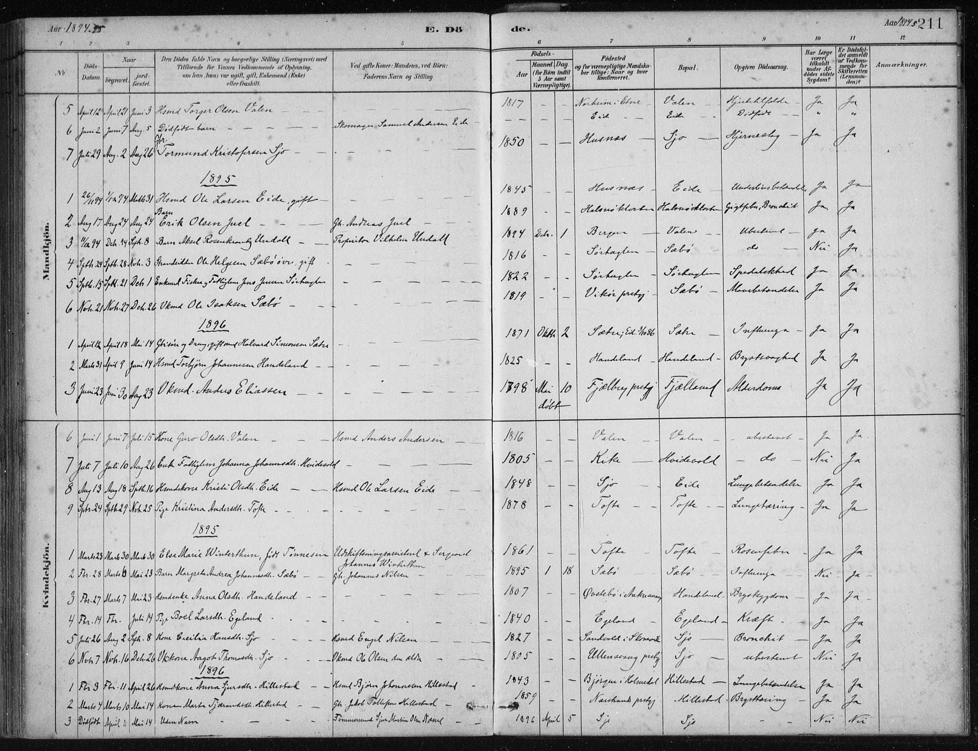 Fjelberg sokneprestembete, AV/SAB-A-75201/H/Haa: Ministerialbok nr. C  1, 1879-1918, s. 211