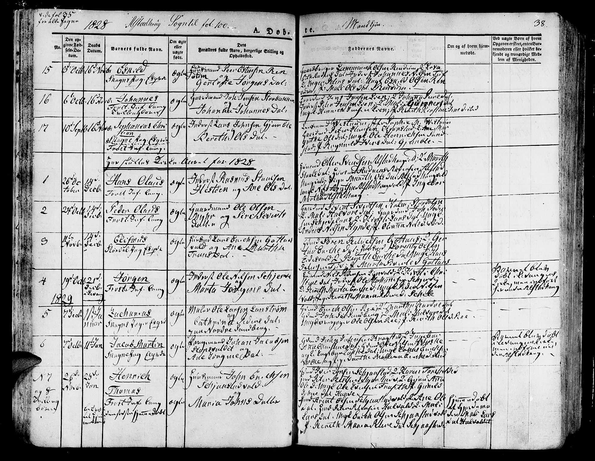 Ministerialprotokoller, klokkerbøker og fødselsregistre - Nord-Trøndelag, SAT/A-1458/717/L0152: Ministerialbok nr. 717A05 /1, 1825-1836, s. 38