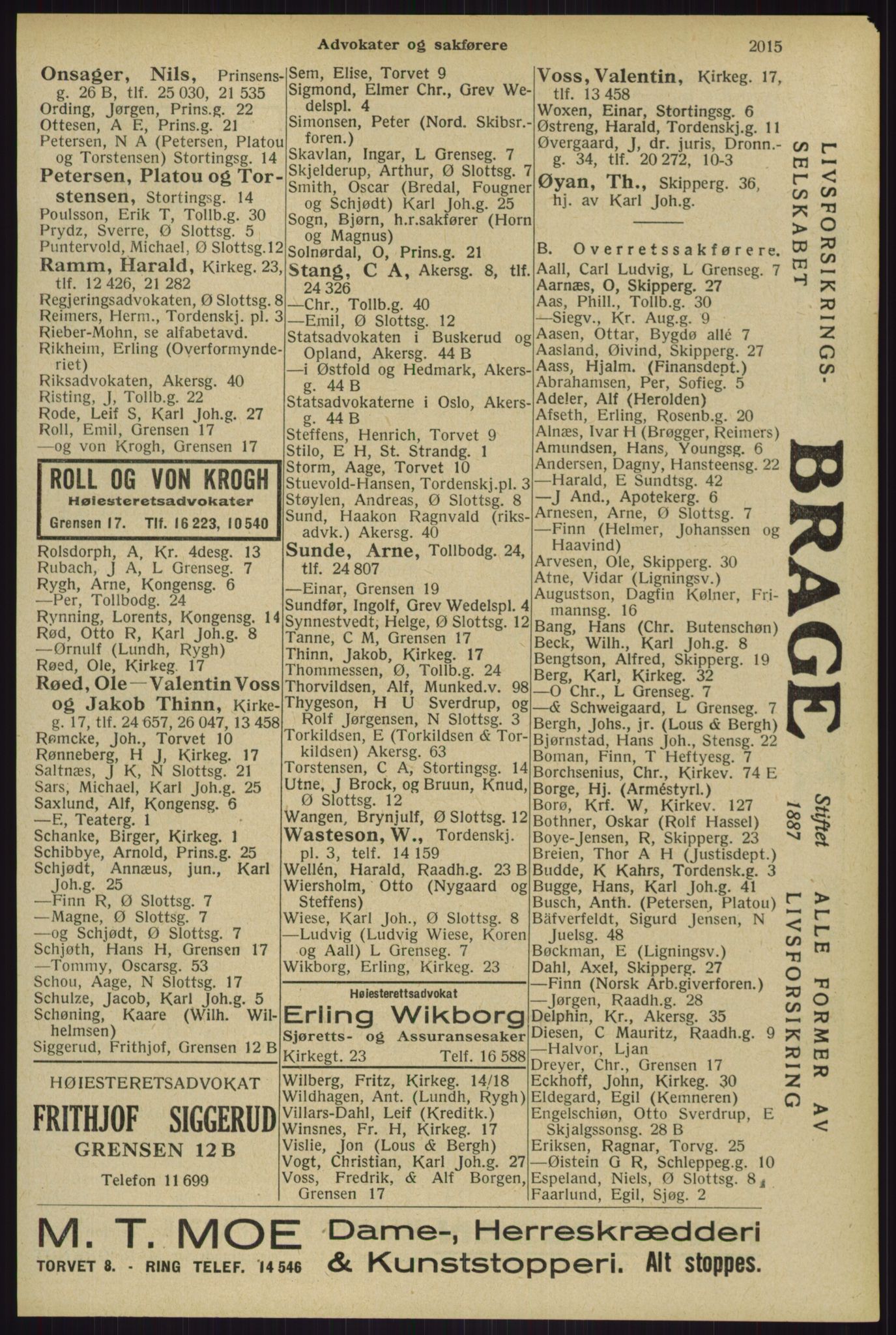 Kristiania/Oslo adressebok, PUBL/-, 1929, s. 2015